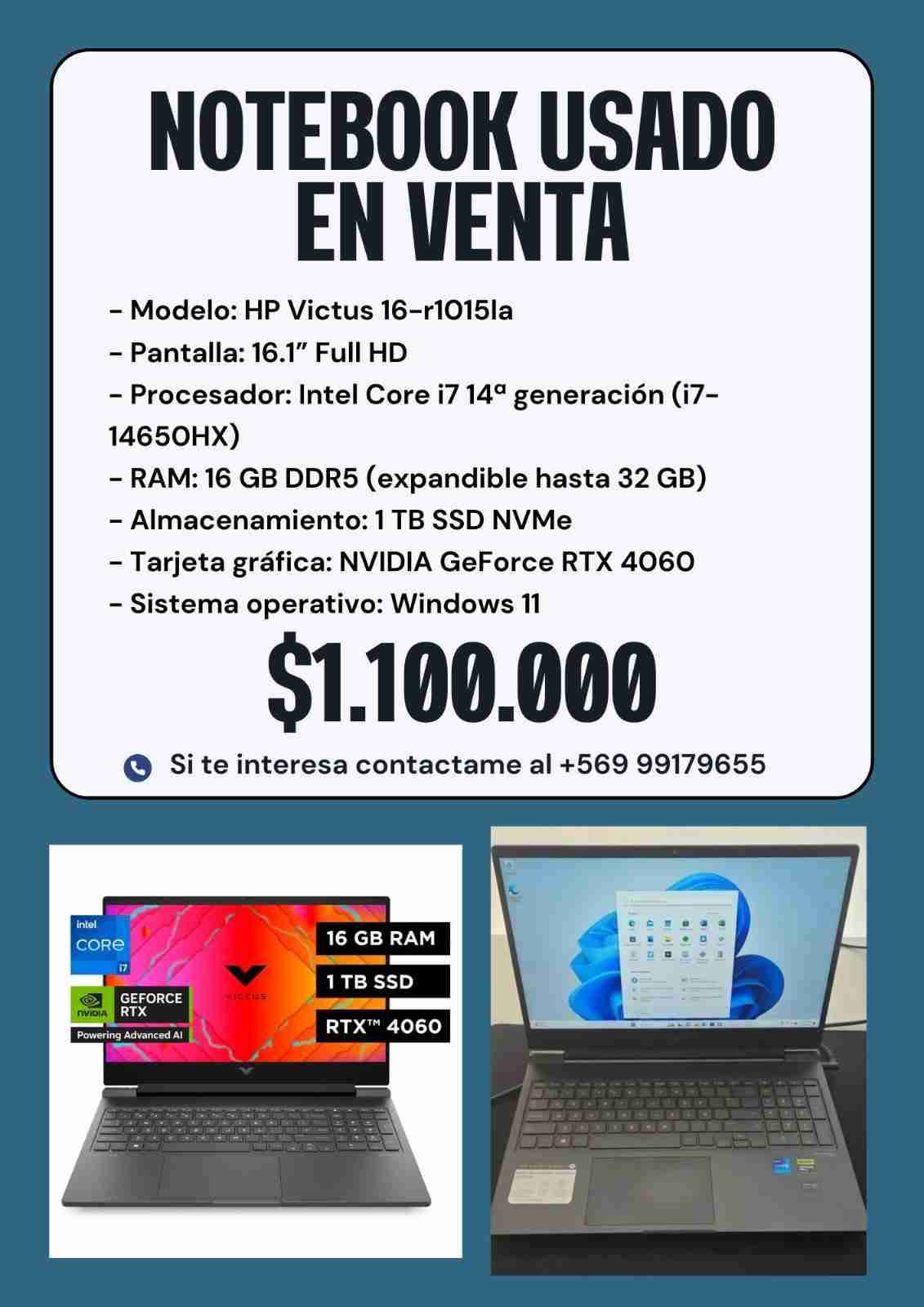 Notebook HP Victus 16" usado - miniatura 1