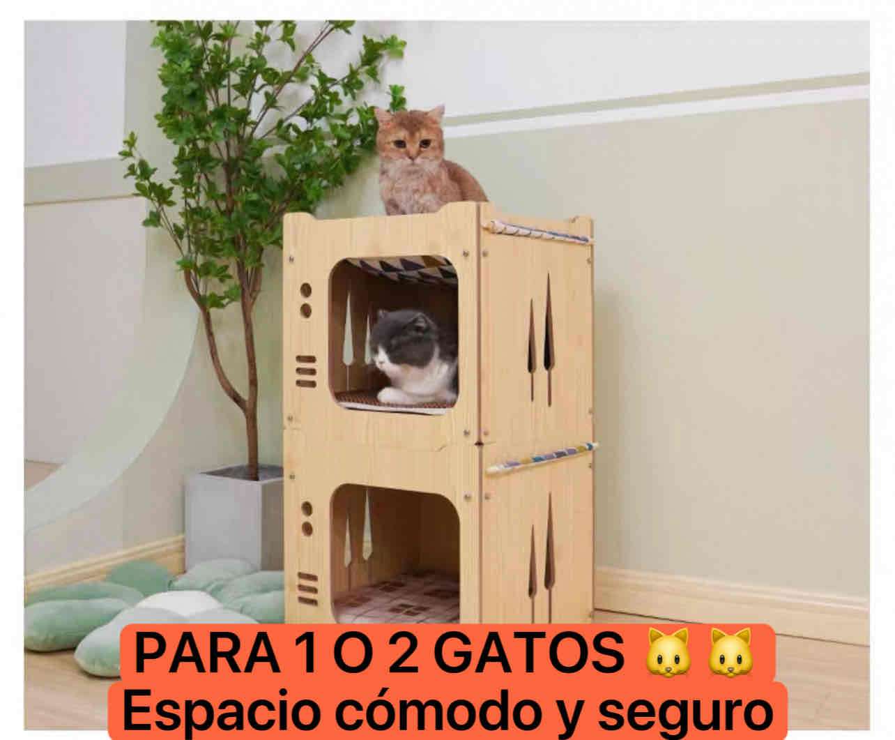 Casa doble nivel para gatos - miniatura 2