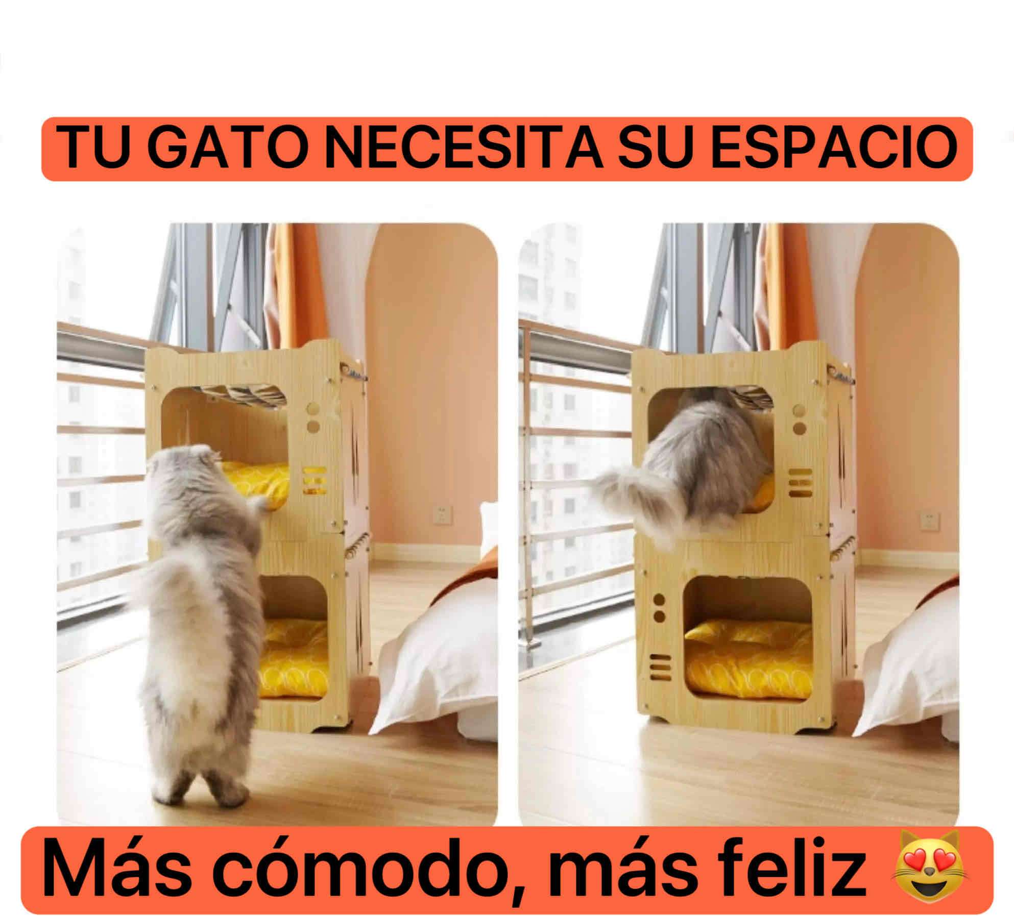 Casa doble nivel para gatos - miniatura 3