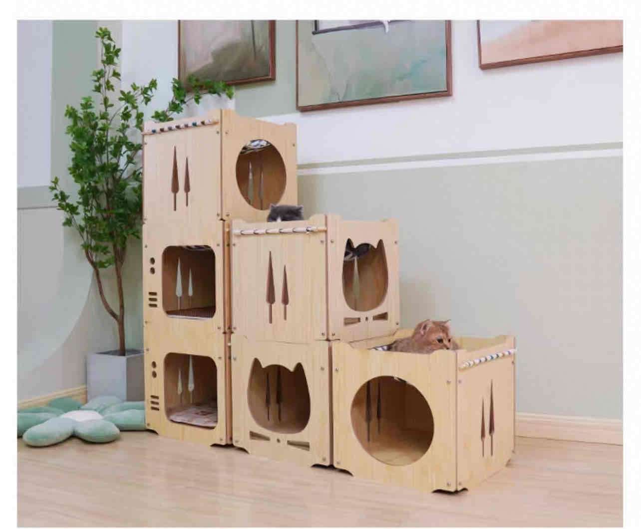 Casa doble nivel para gatos - miniatura 6