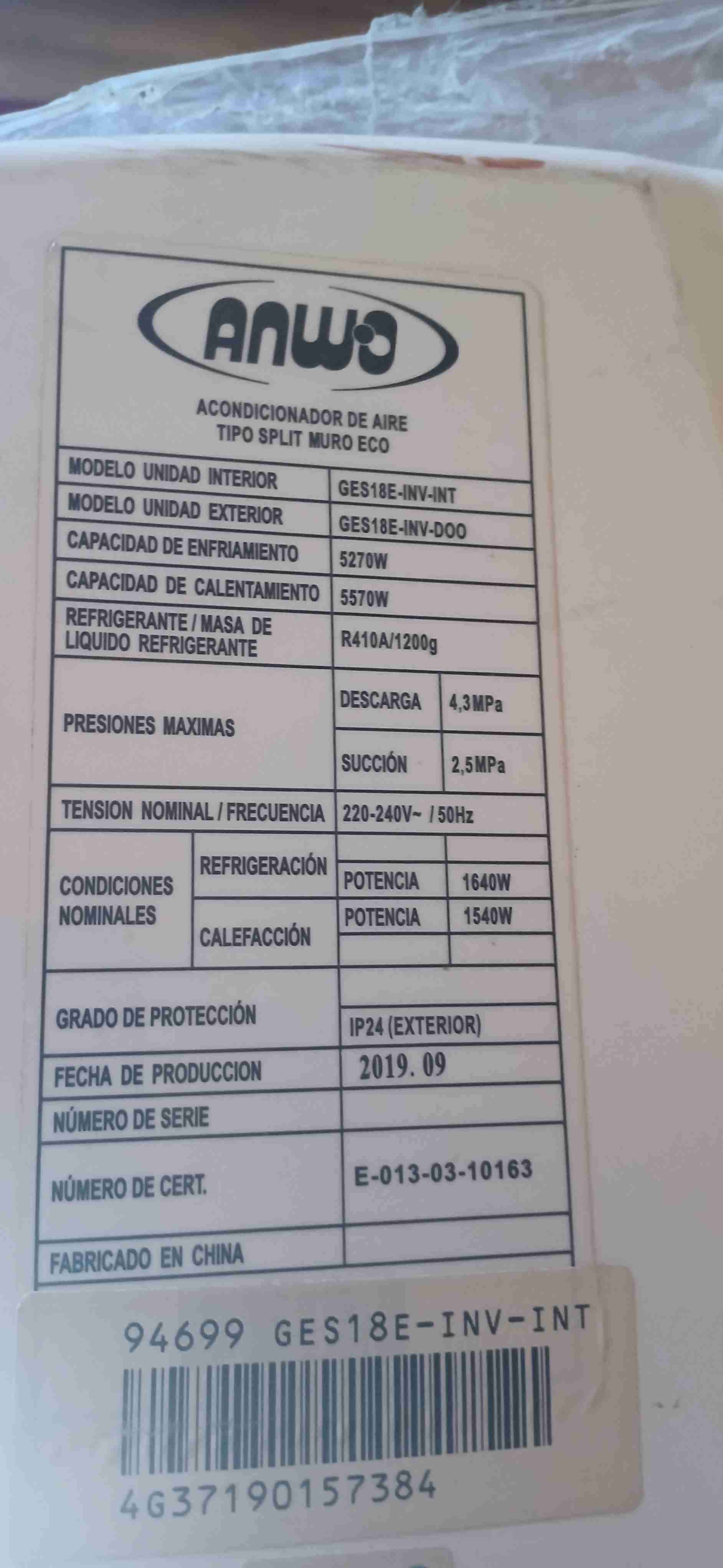 Aire acondicionado marca AnWo - miniatura 4