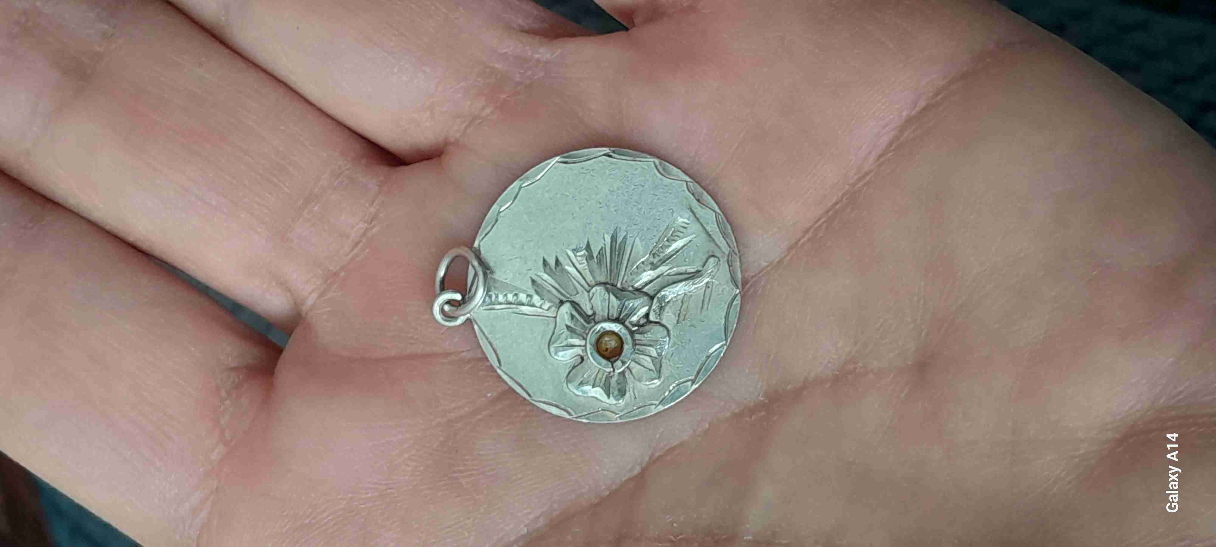 Colgante de plata con piedras verdes 925 - miniatura 3