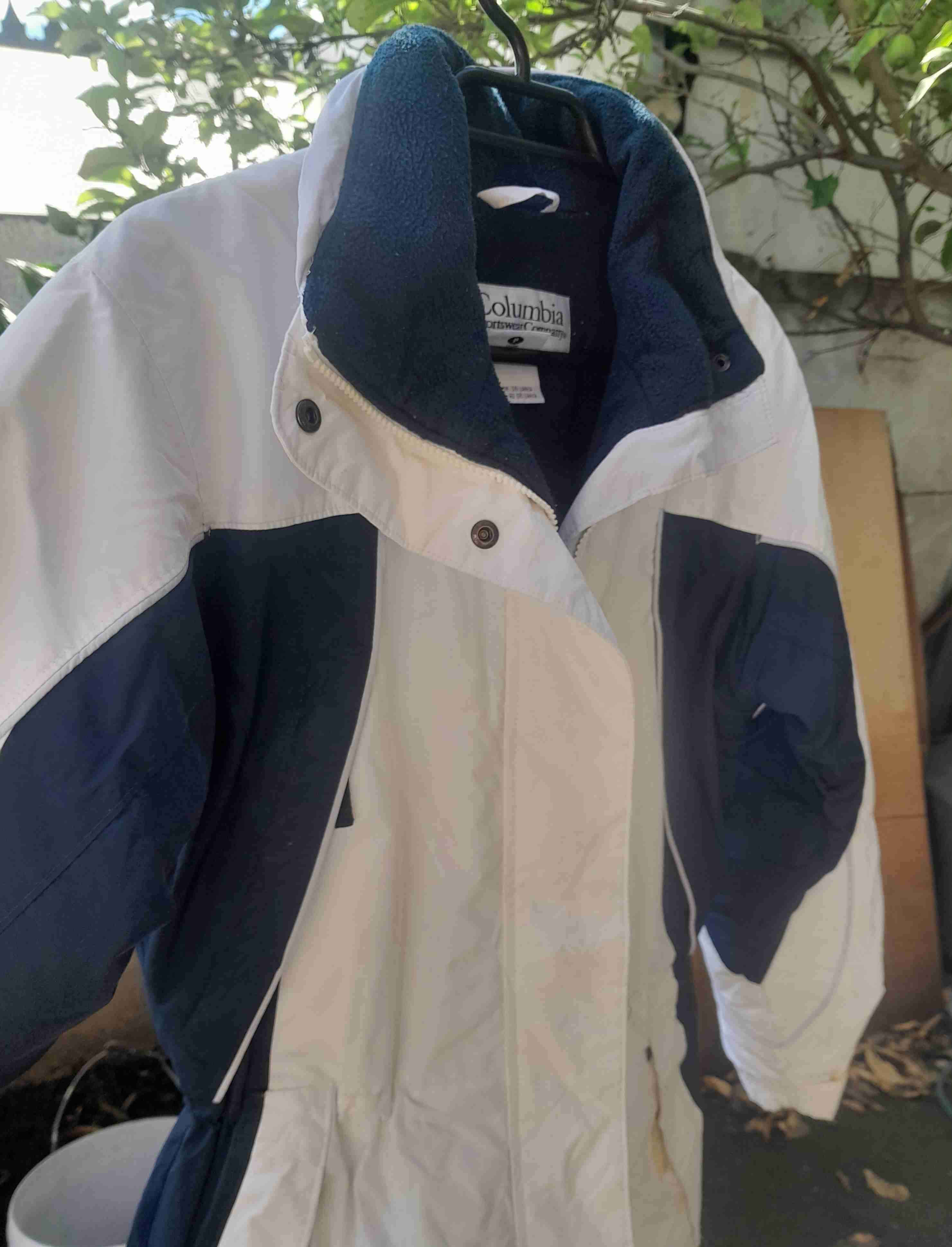 Parka Columbia blanca y azul marino - miniatura 1