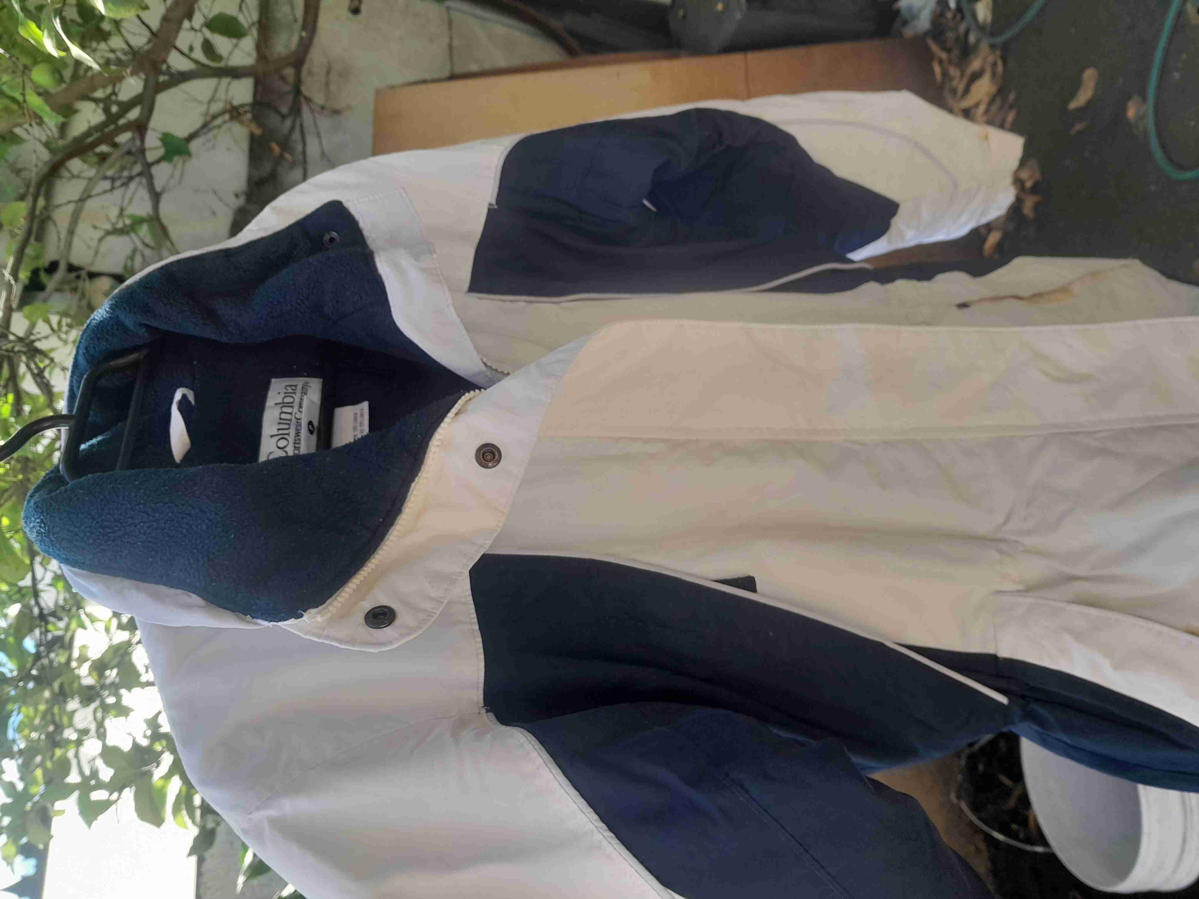 Parka Columbia blanca y azul marino - miniatura 2