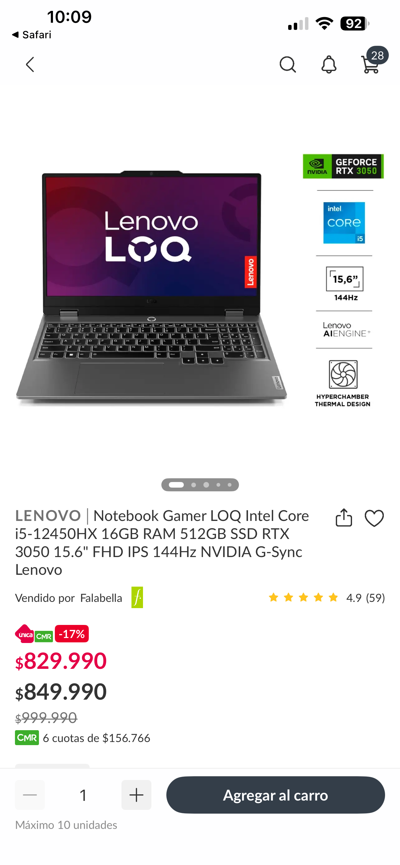 Laptop con procesador Intel Core - 4