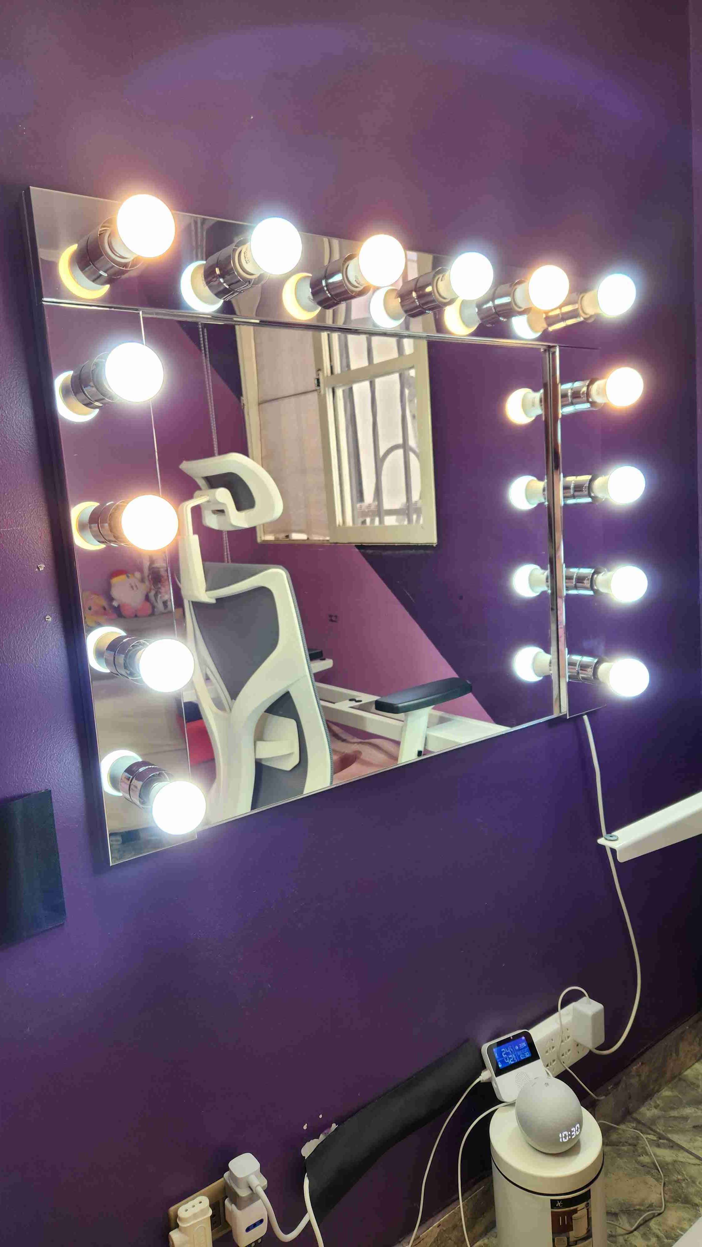 Espejo con luces estilo Hollywood para tocador - 1