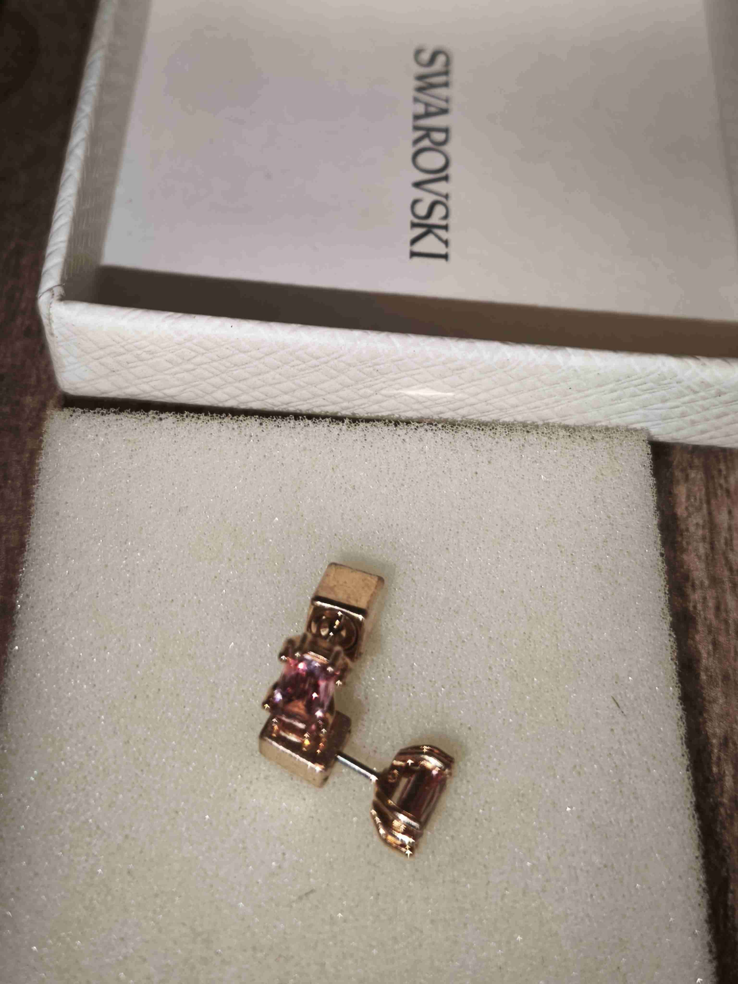Aros Swarovski rosados en caja - 5