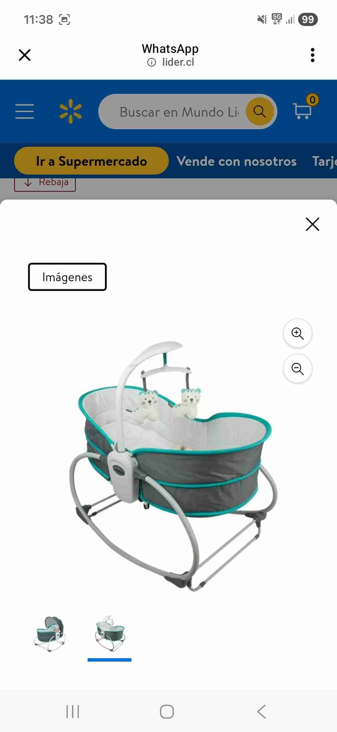 Silla Nido Mecedora Gris Infanti - miniatura 2