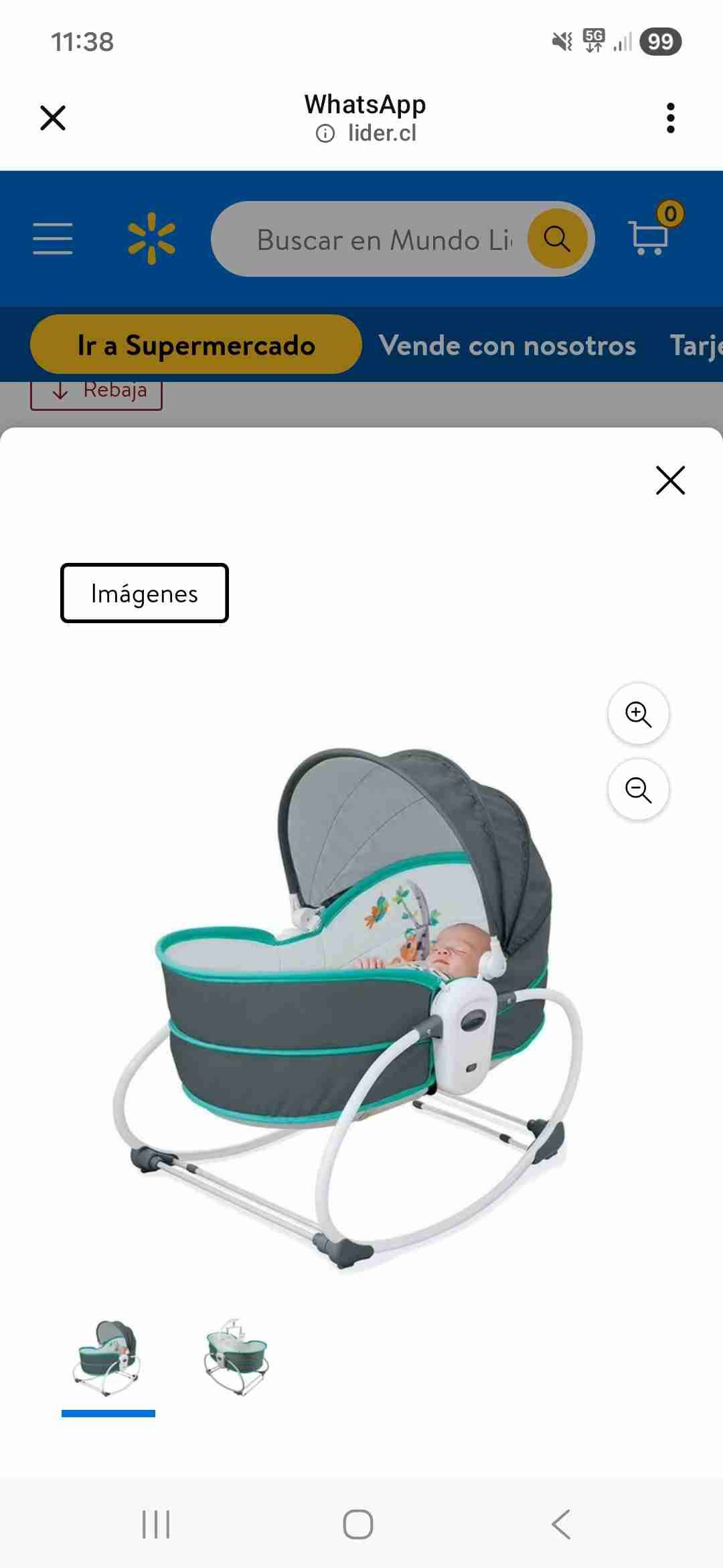 Silla Nido Mecedora Gris Infanti - miniatura 3