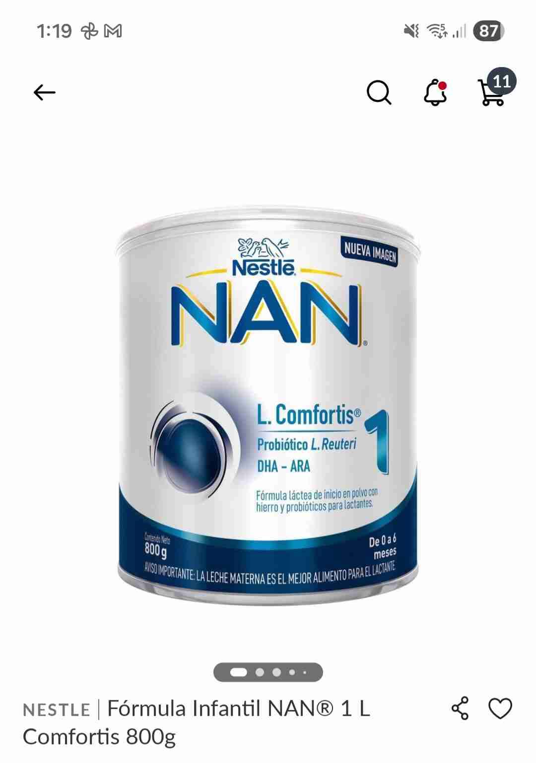 Fórmula Infantil NAN Comfortis 800g