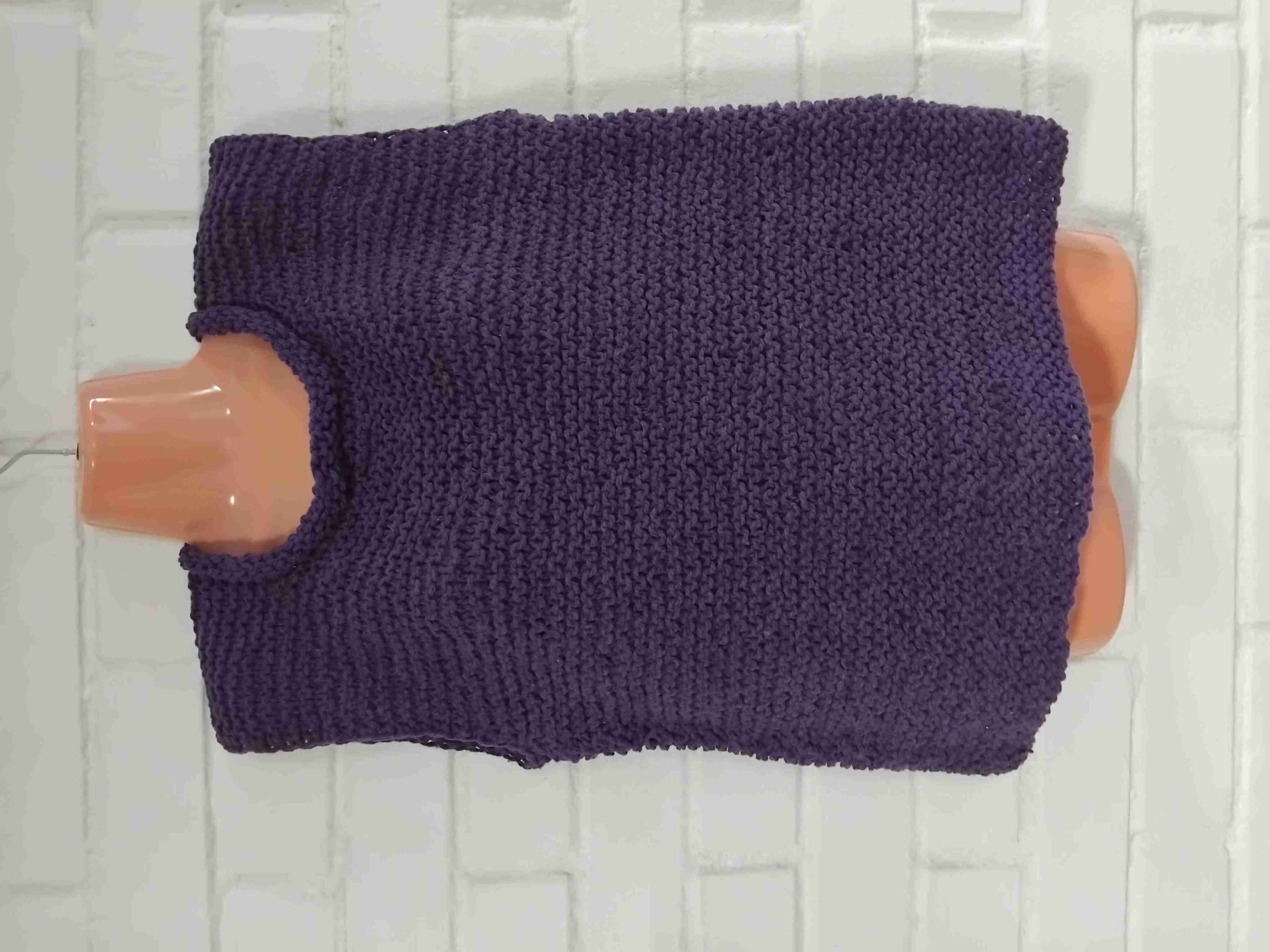 Chaleco lana tejido morado - 1