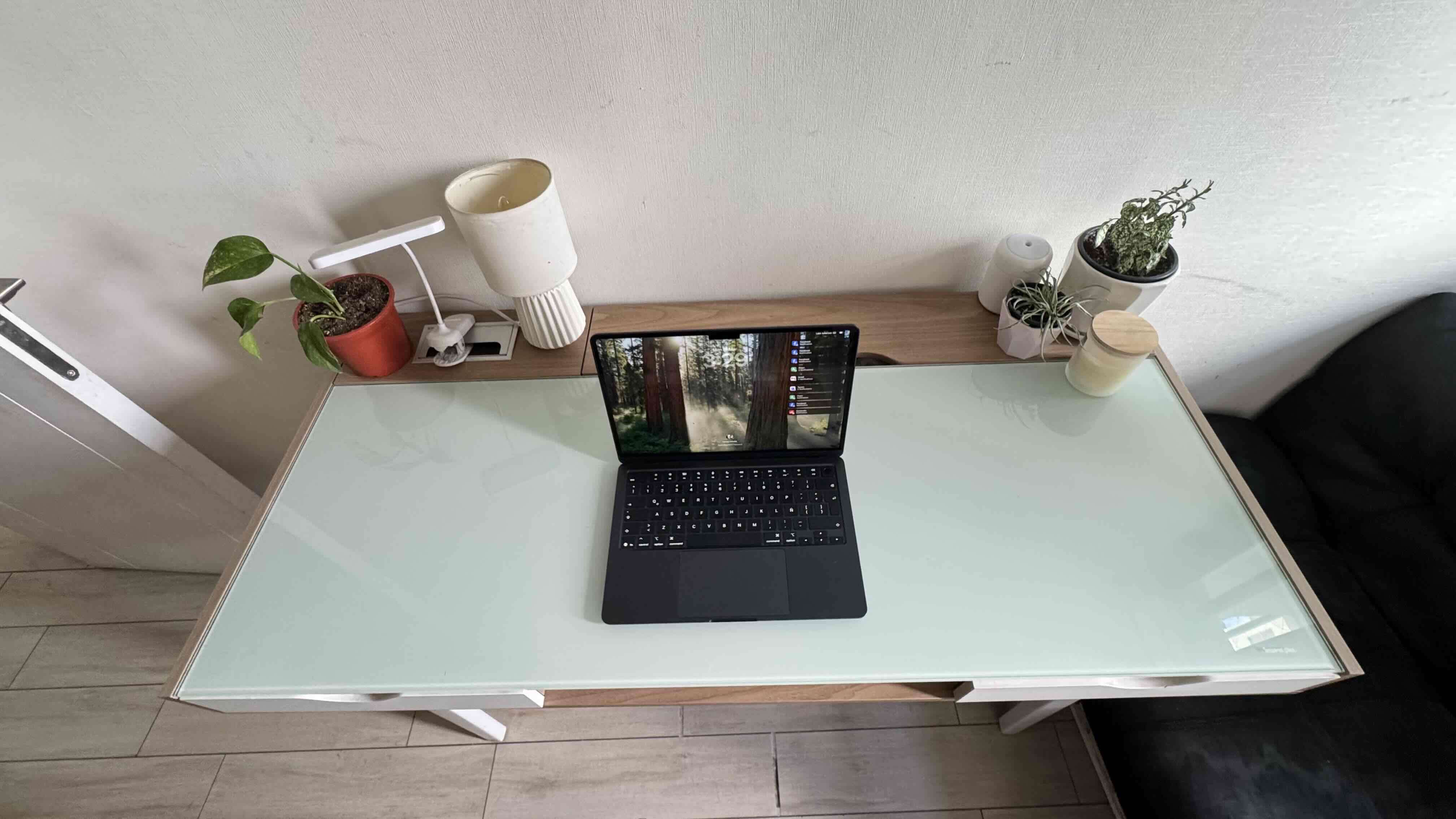 Escritorio de vidrio templado con cajones - miniatura 2