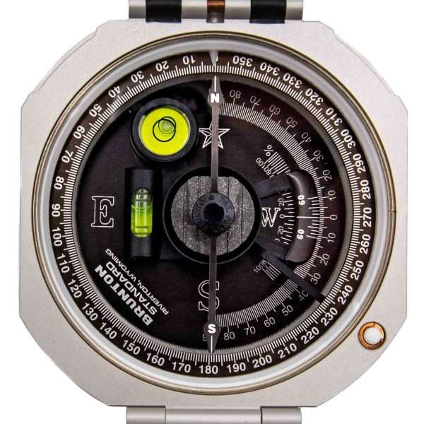 Brújula Brunton azimutal metalica / estuche cuero - 2