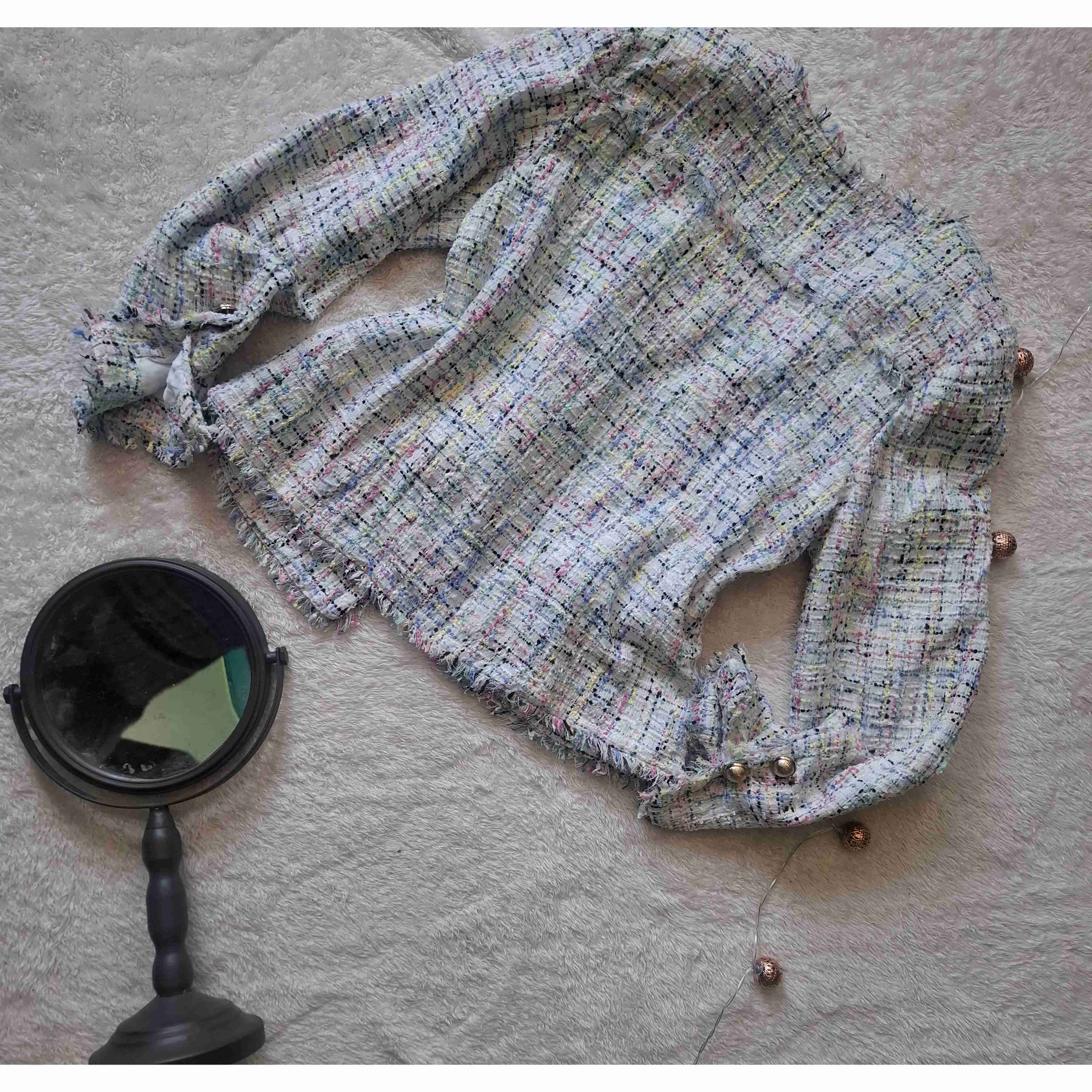 Chaqueta de tweed multicolor - miniatura 2