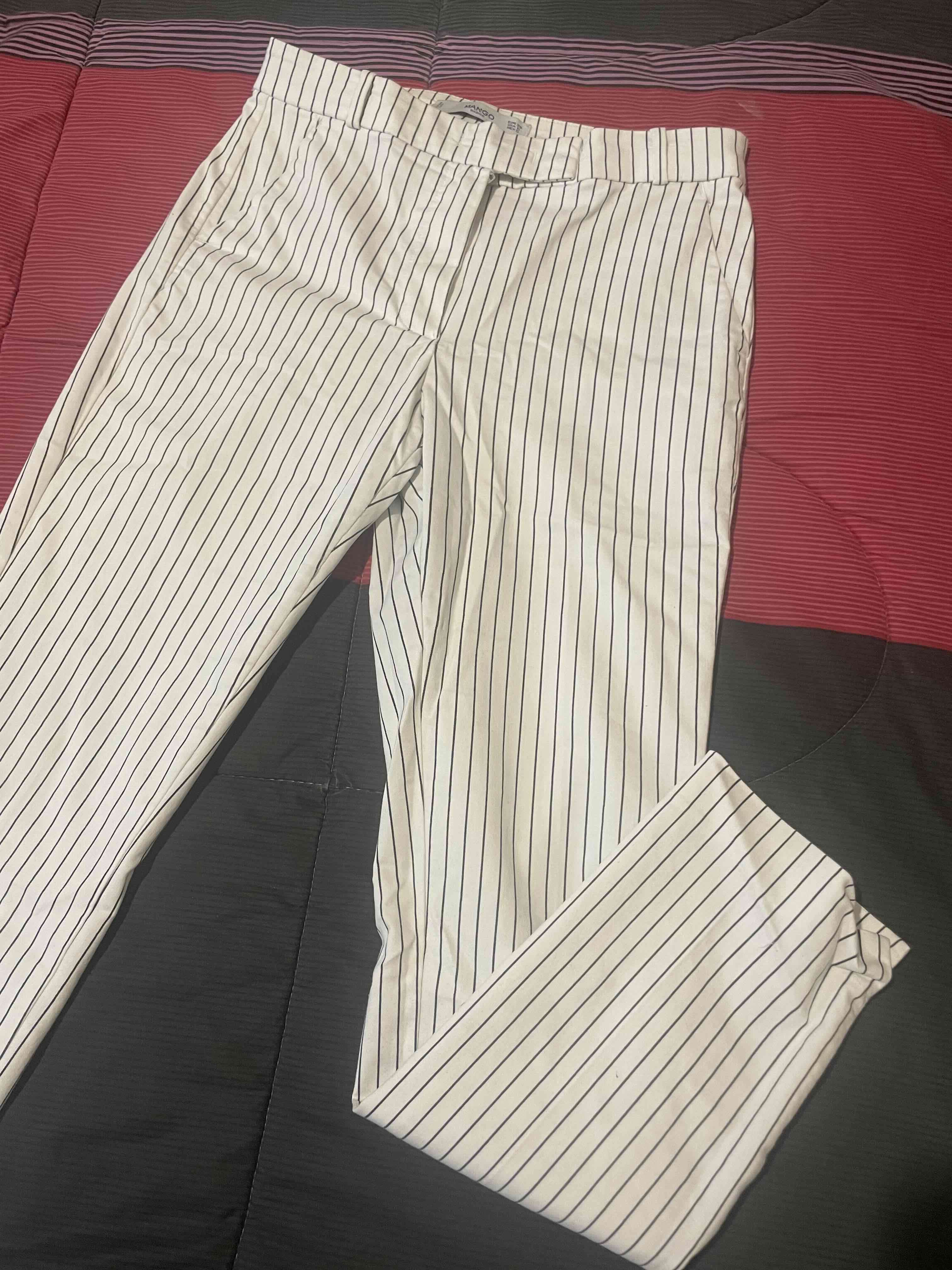 Pantalón de rayas blanco y negro Mango - miniatura 1