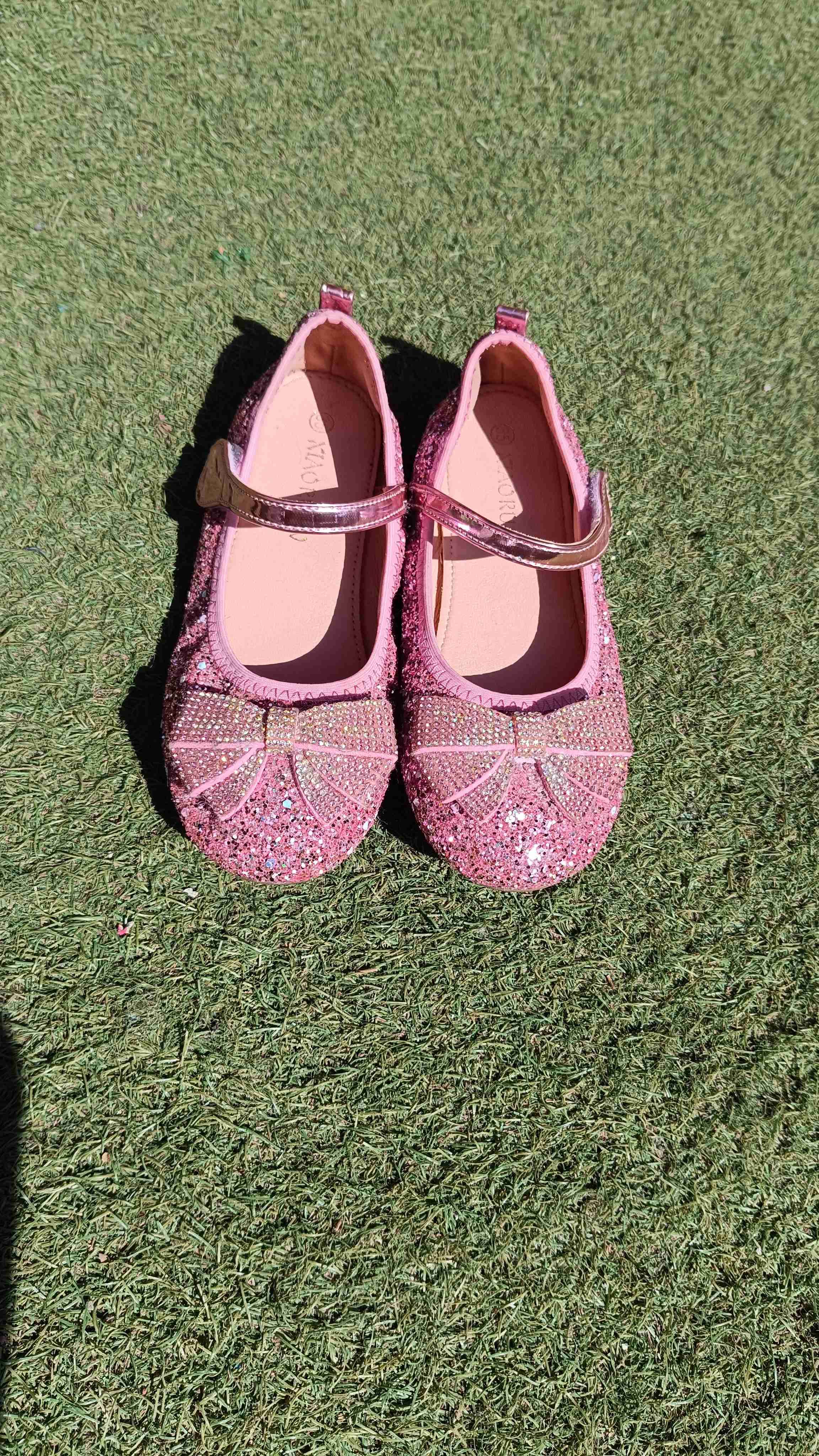 Zapatos de niña rosados con brillo - miniatura 1