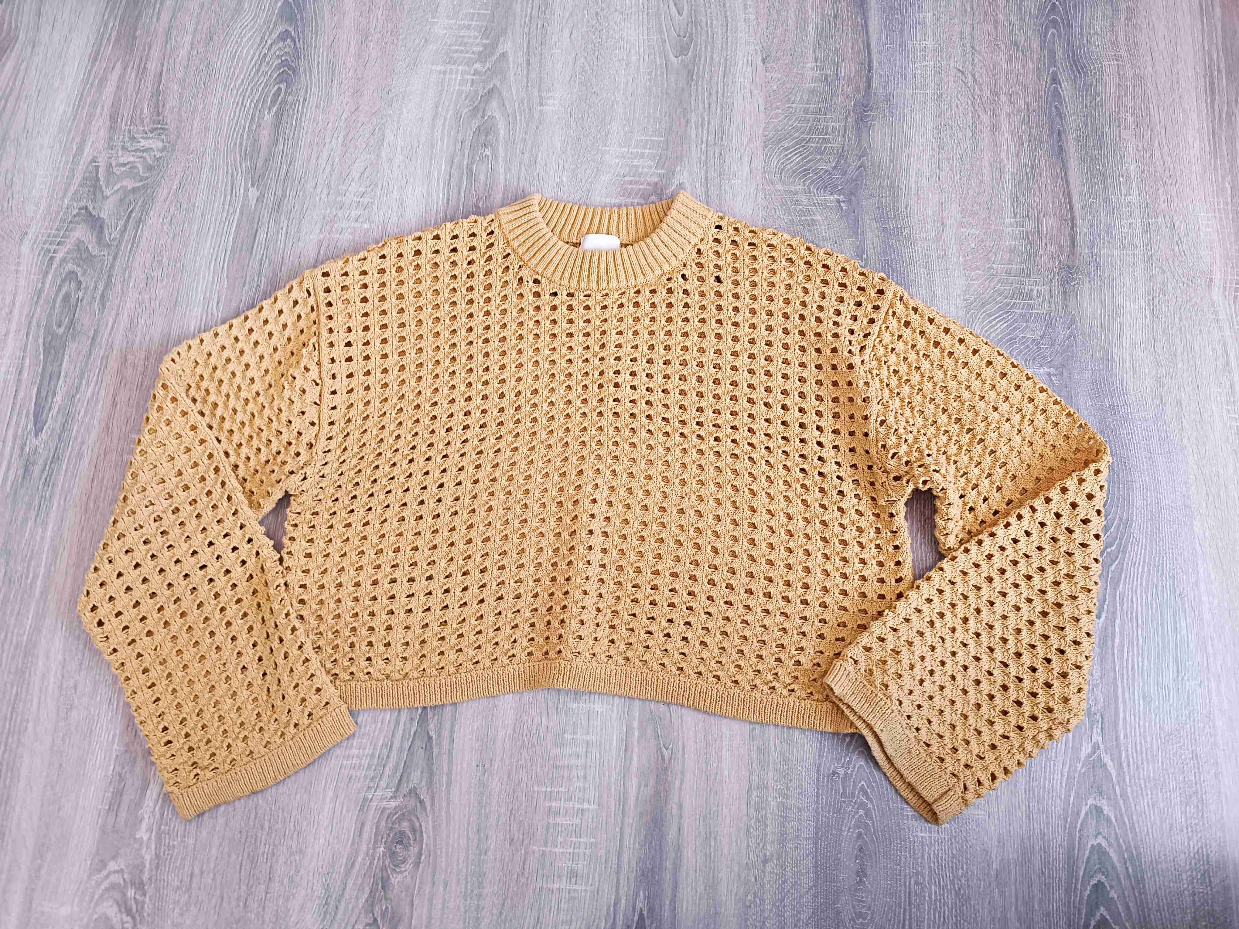 Suéter calado mostaza - miniatura 1