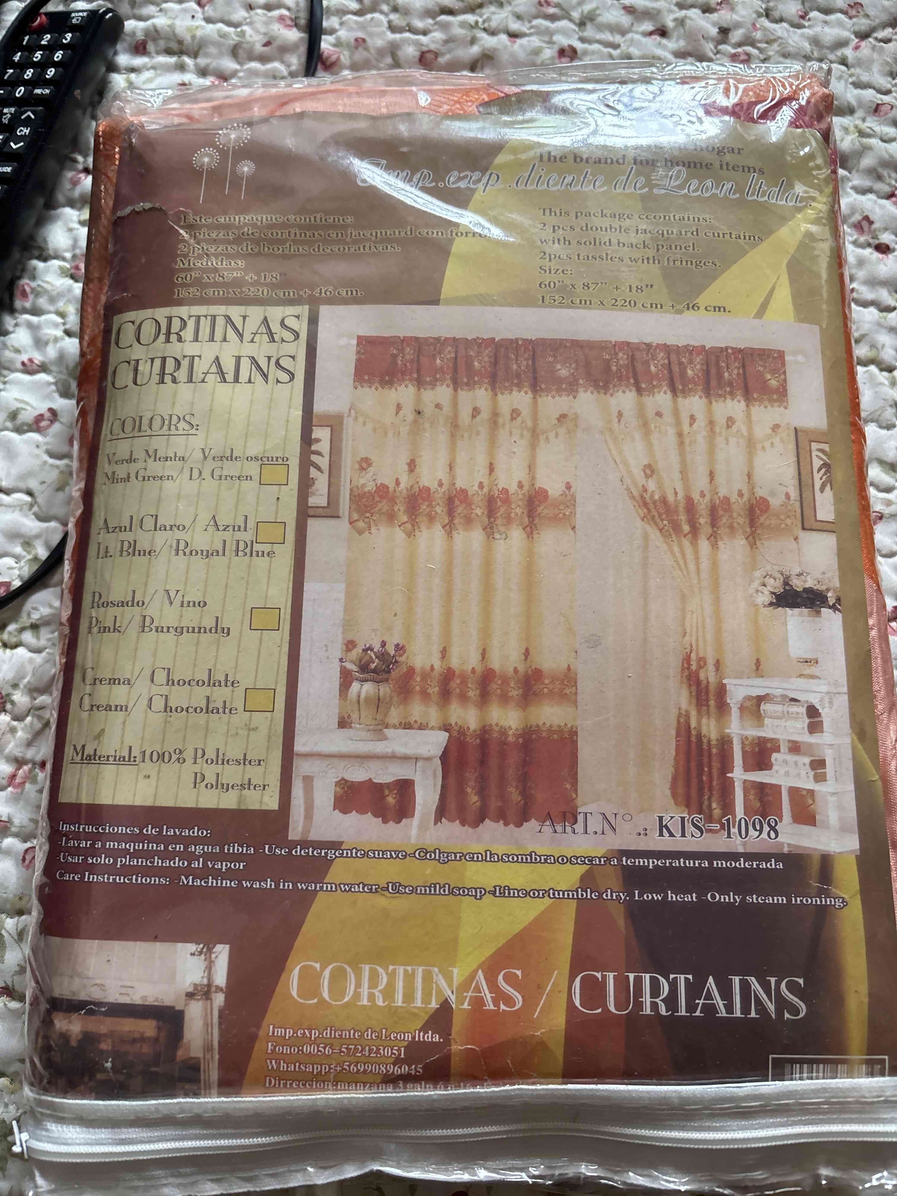 Cortinas jacquard color vino - miniatura 1