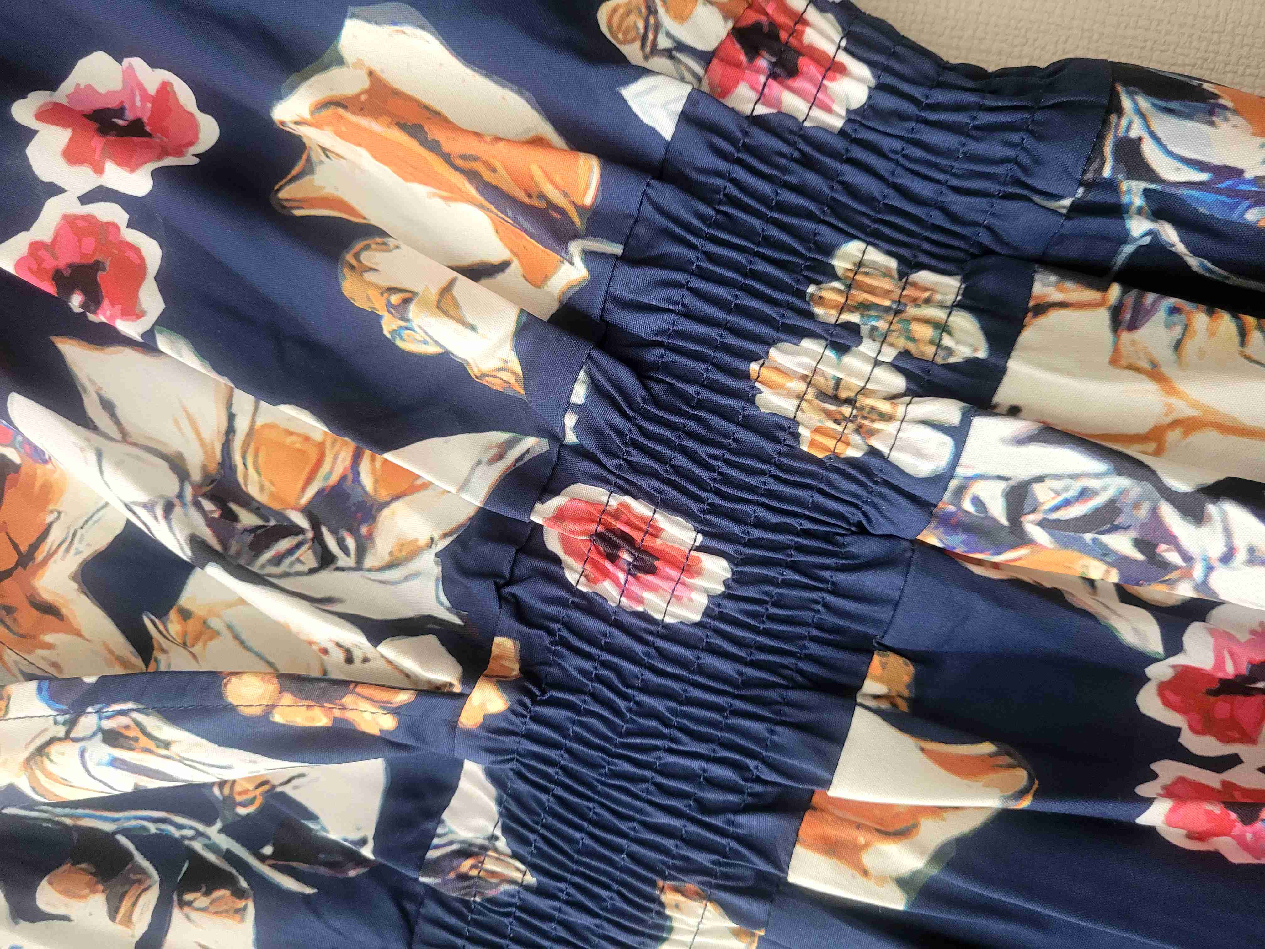 Vestido floral azul largo - miniatura 2