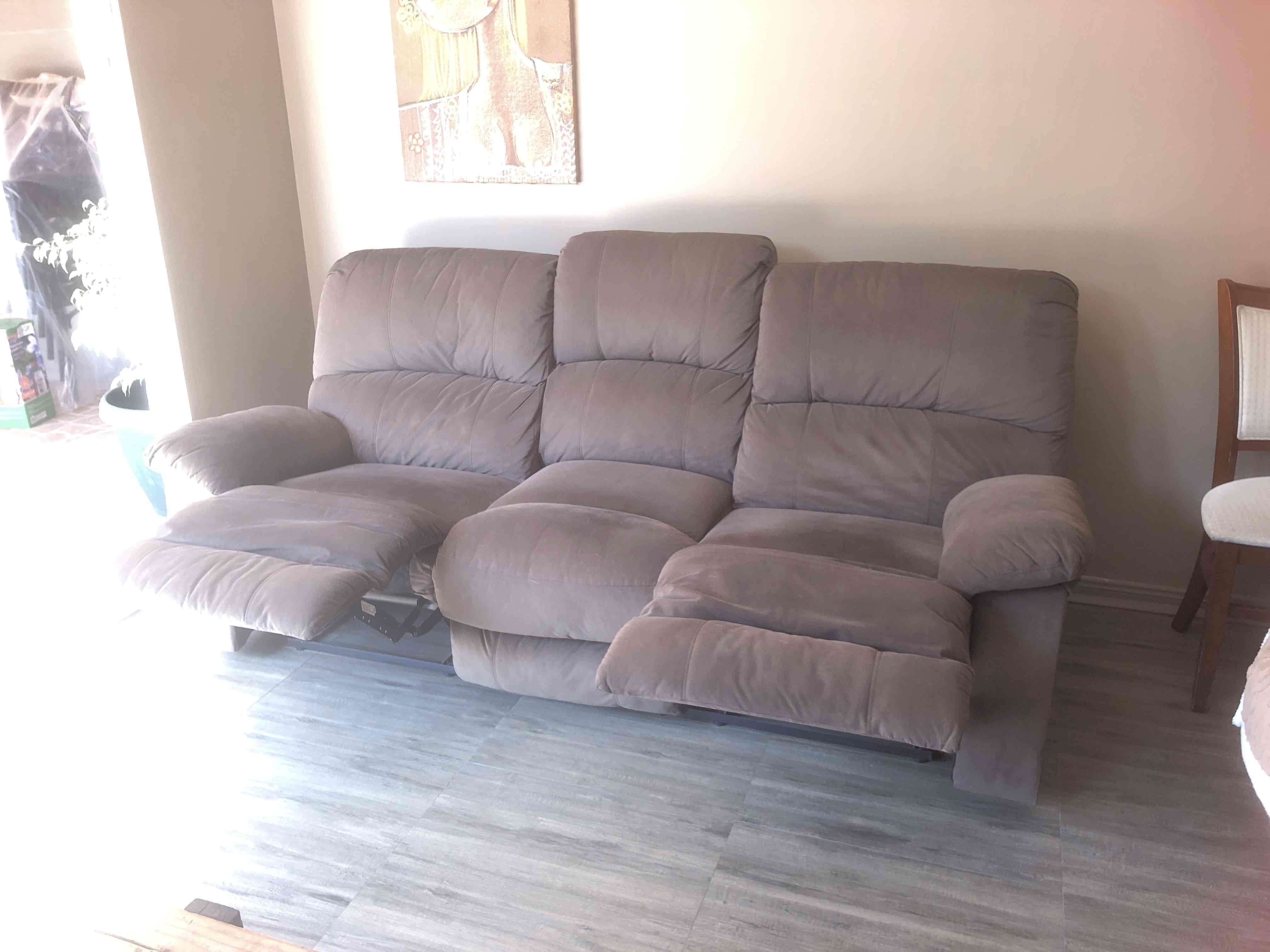 Sofá reclinable gris 3 plazas - miniatura 1