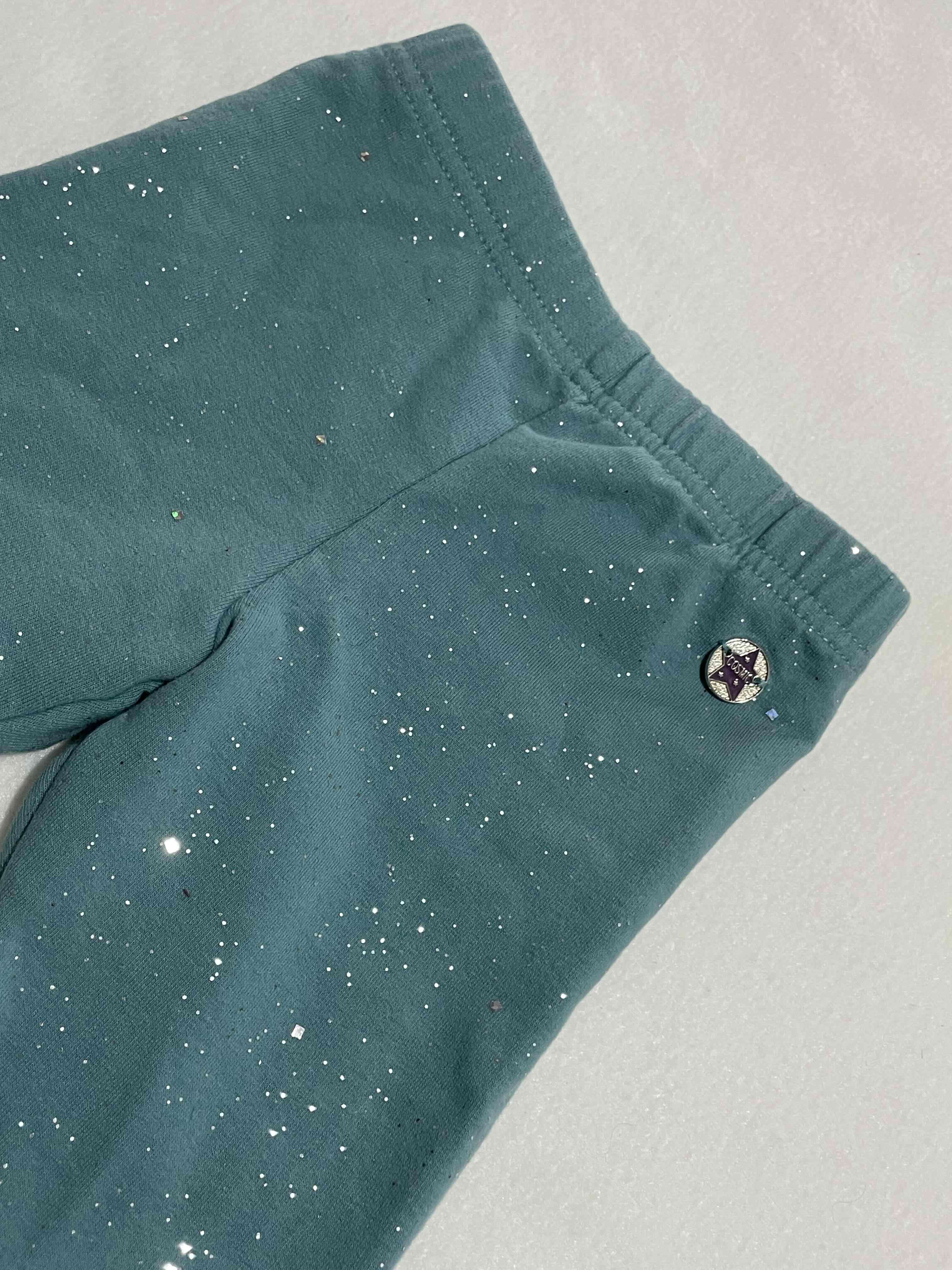 Leggings verde con brillo 3 a 6 M - miniatura 1