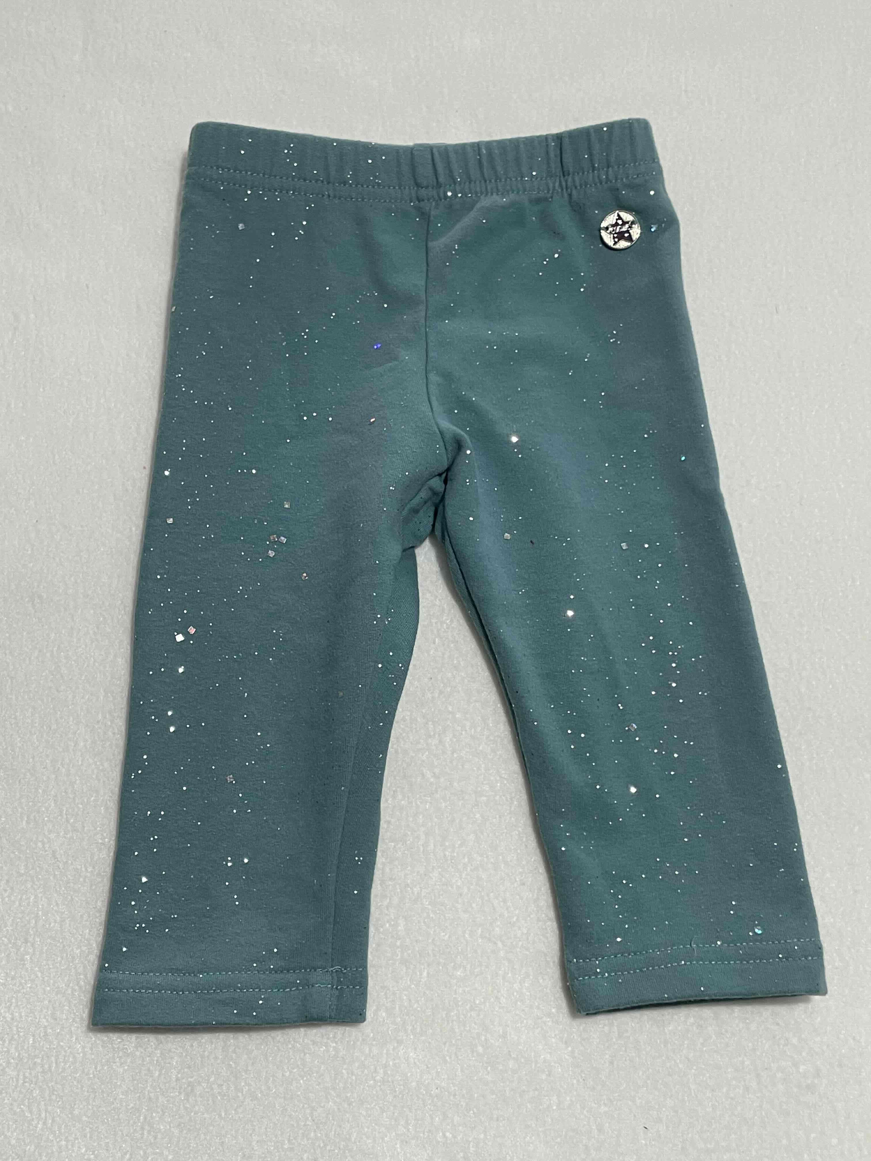 Leggings verde con brillo 3 a 6 M - miniatura 2