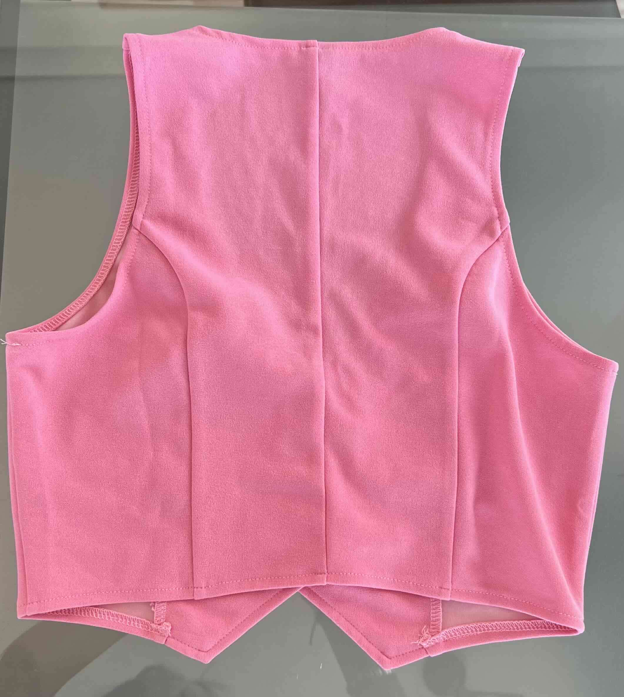 Chaleco corto rosado mujer - 2