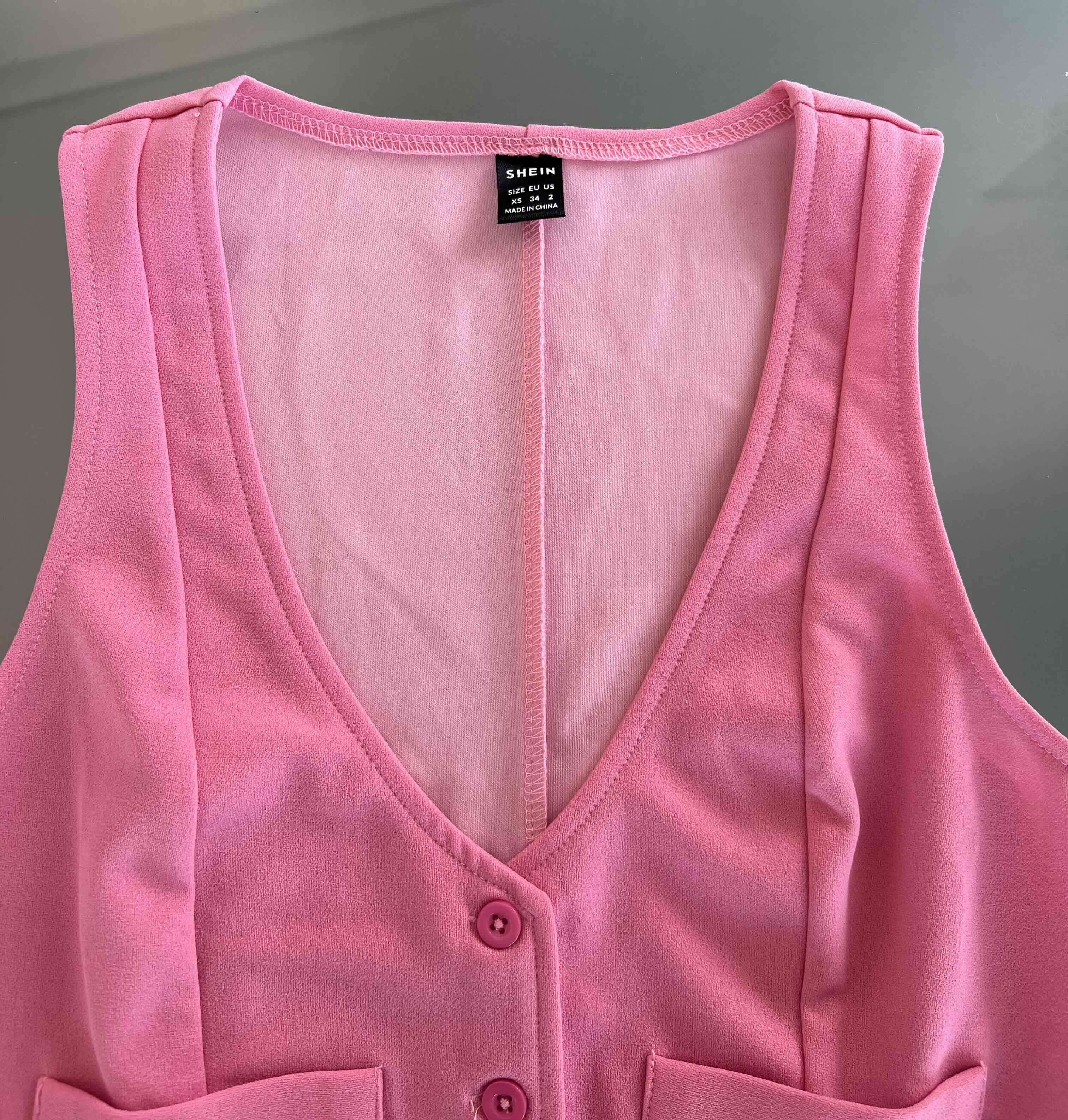 Chaleco corto rosado mujer - 3