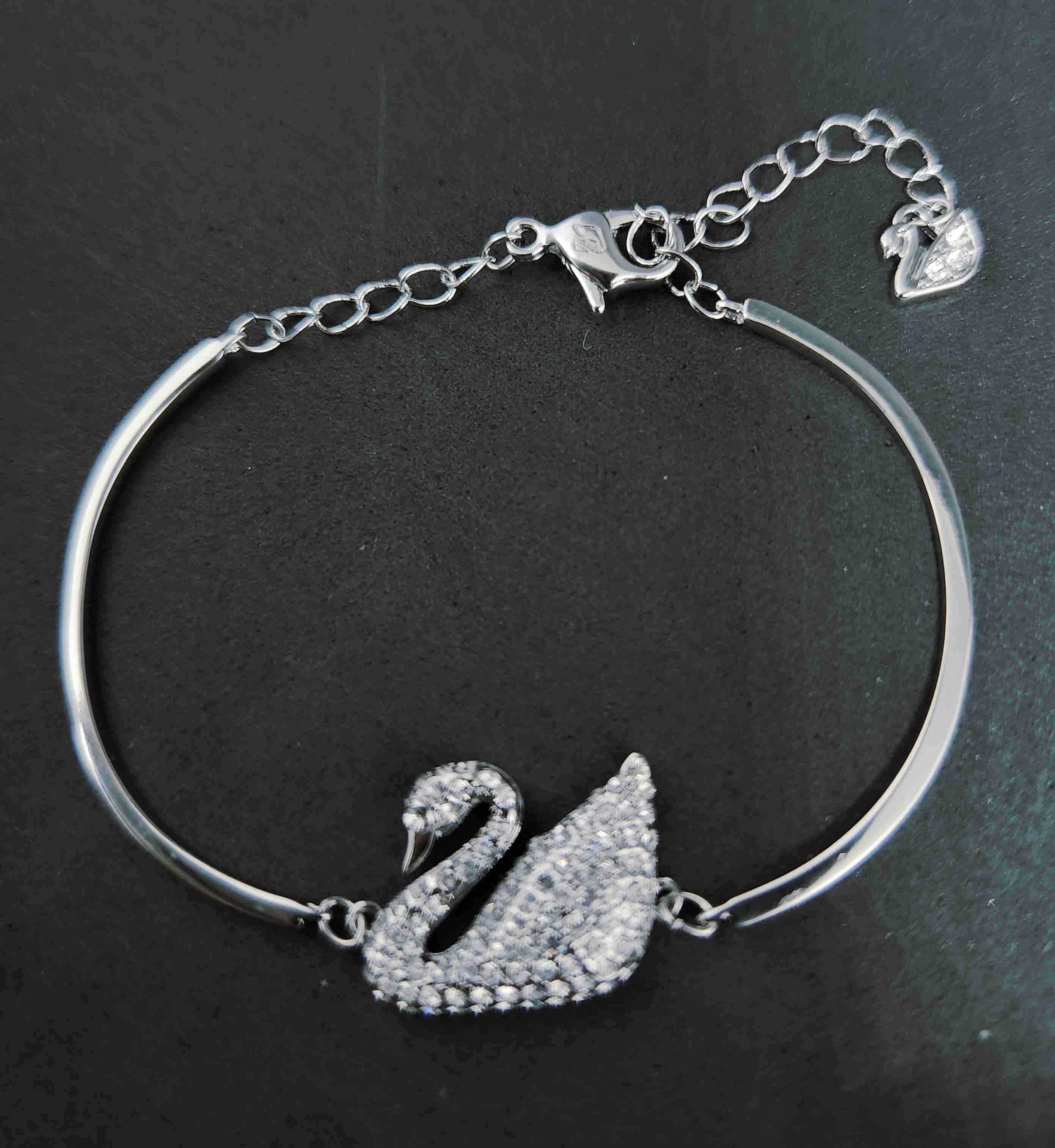 Pulsera de cisne plateada - miniatura 1