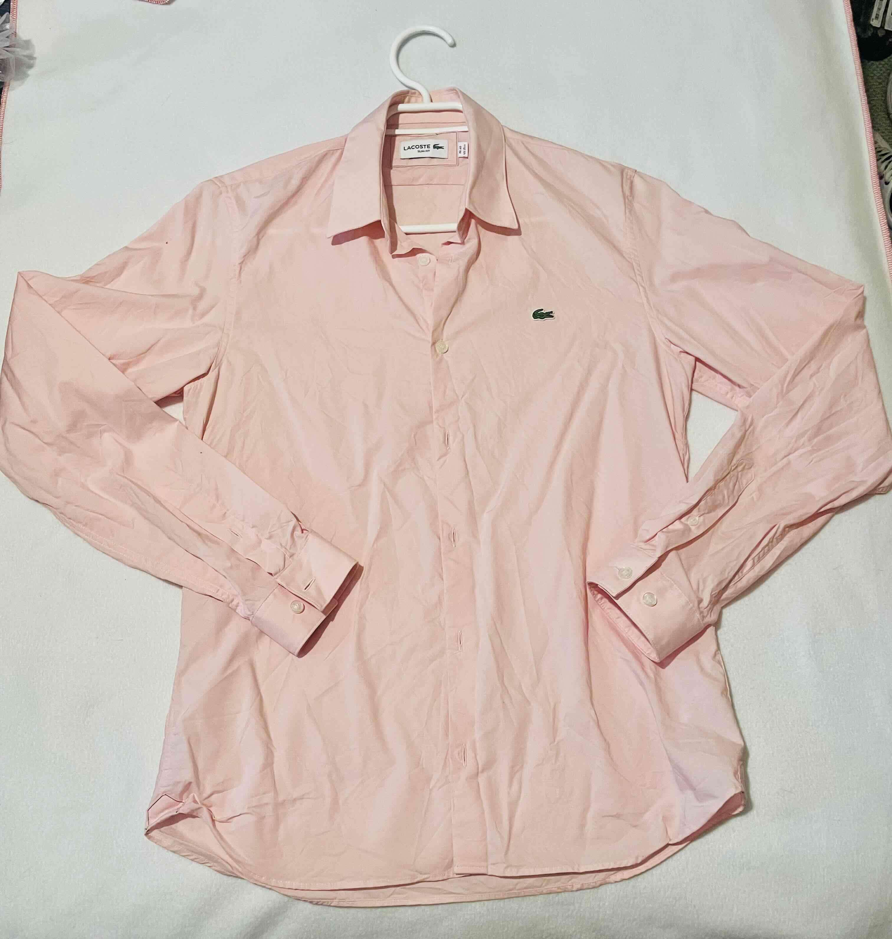 Camisa Lacoste rosada de hombre 15 1/2 - miniatura 1