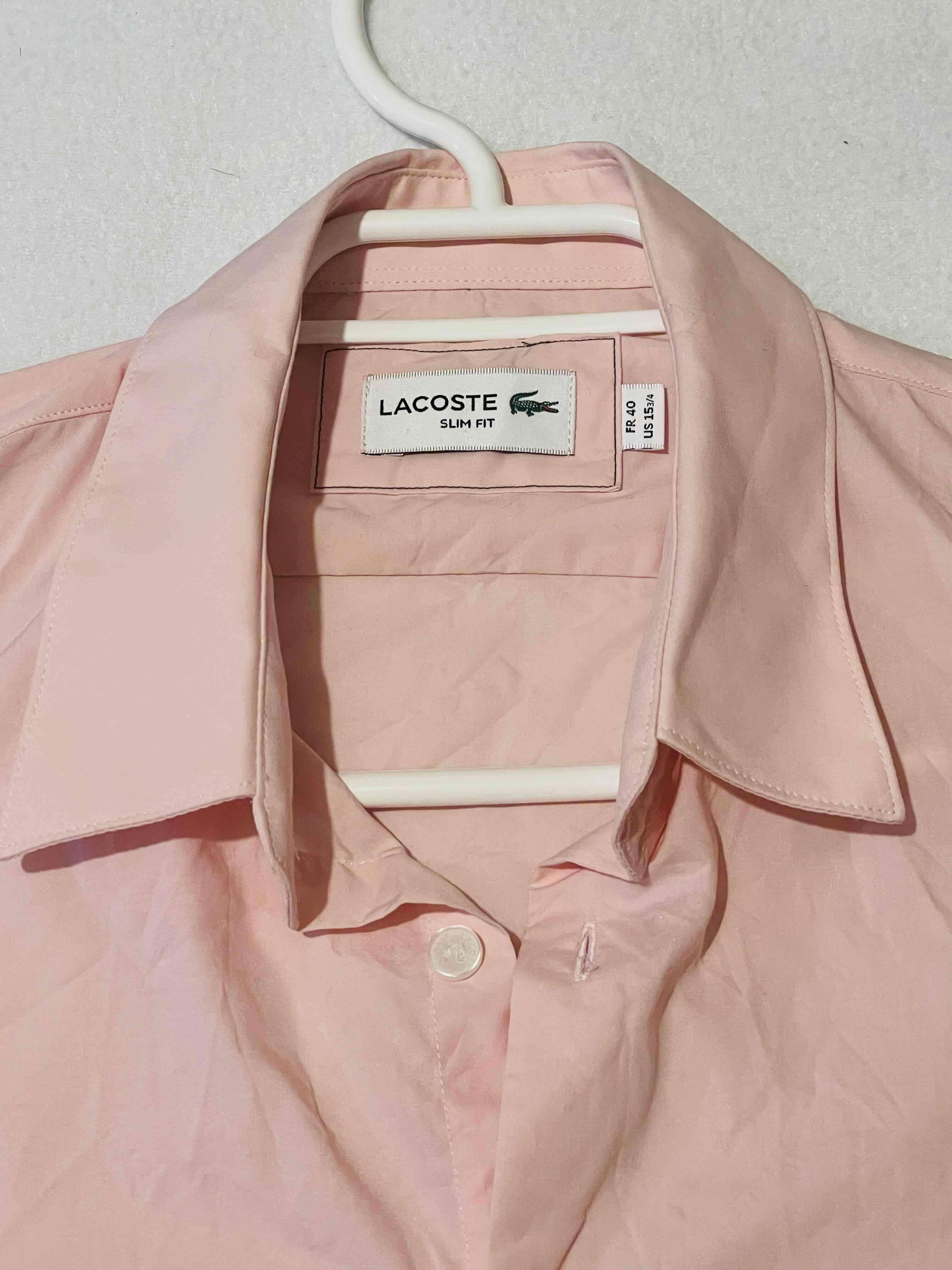 Camisa Lacoste rosada de hombre 15 1/2 - miniatura 2
