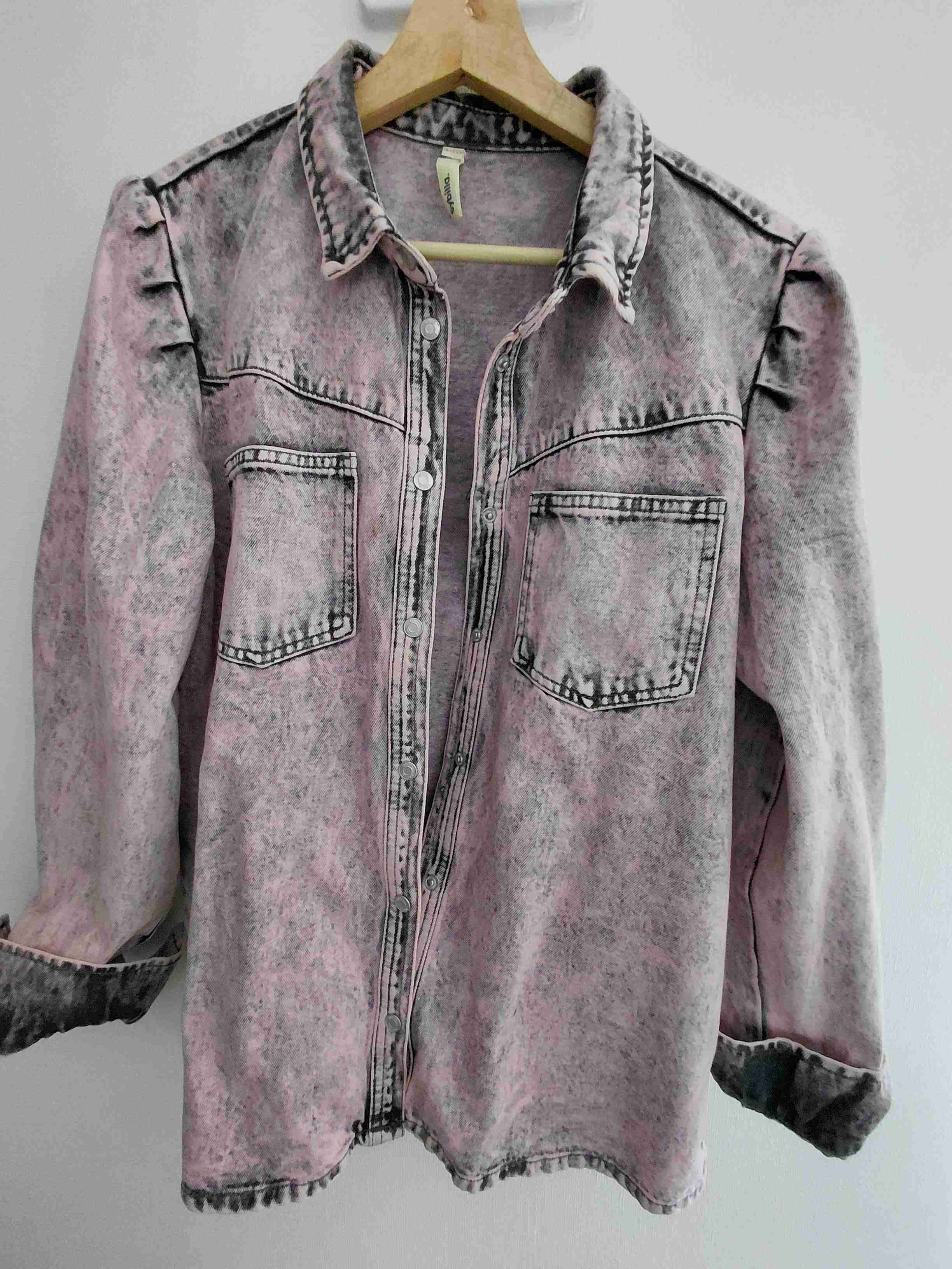 Camisa de mezclilla rosa desteñida Sybilla - 2