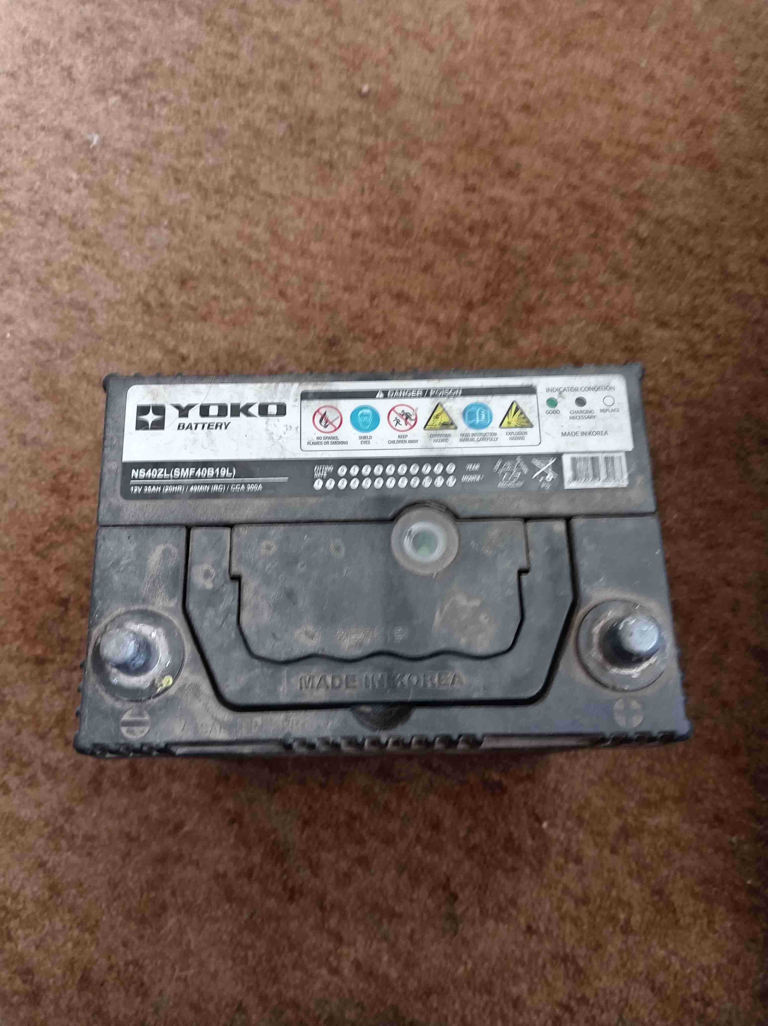 Batería Yoko para auto City car 12V 36amp - 1