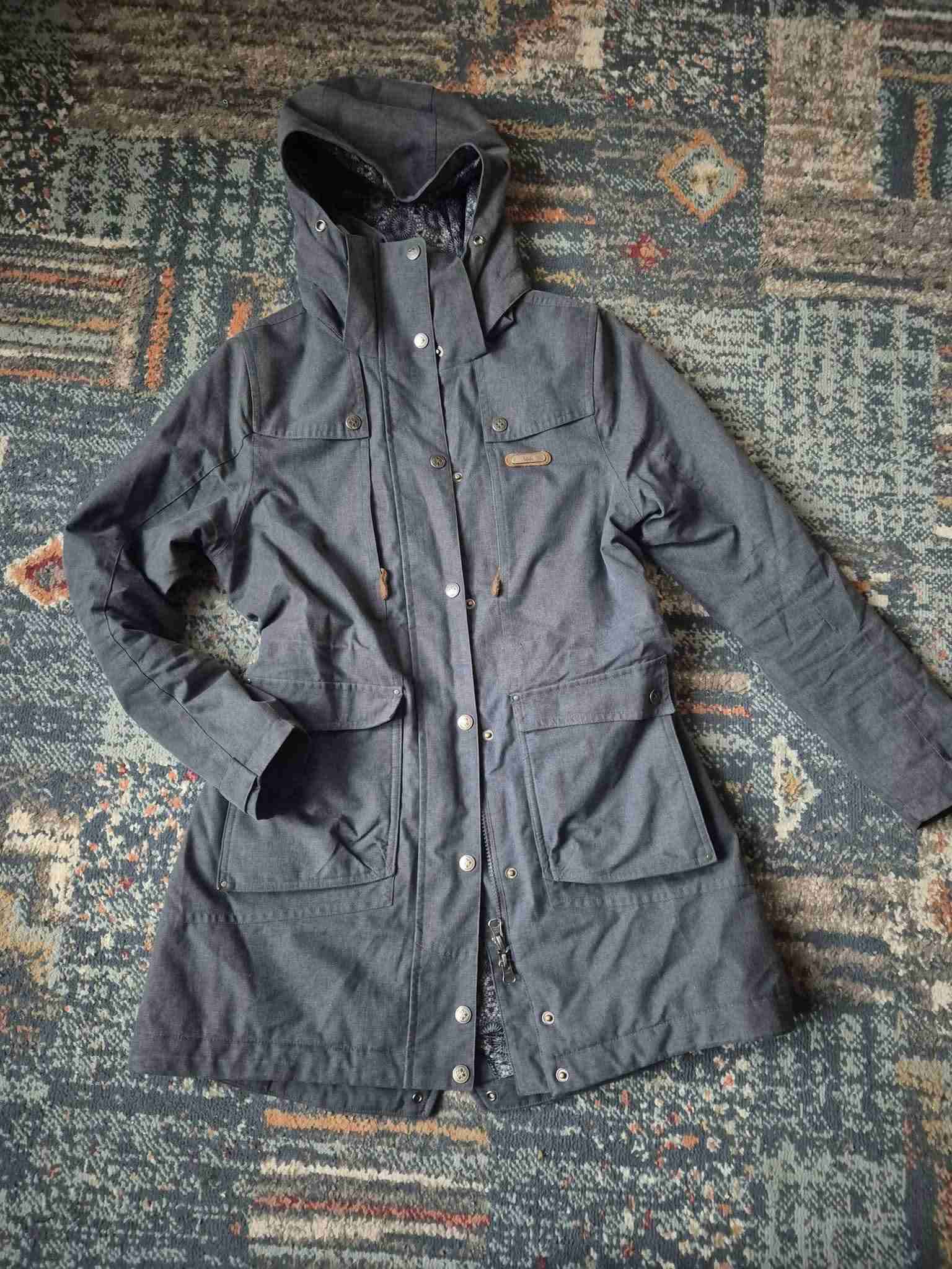 Abrigo largo gris con capucha - miniatura 1