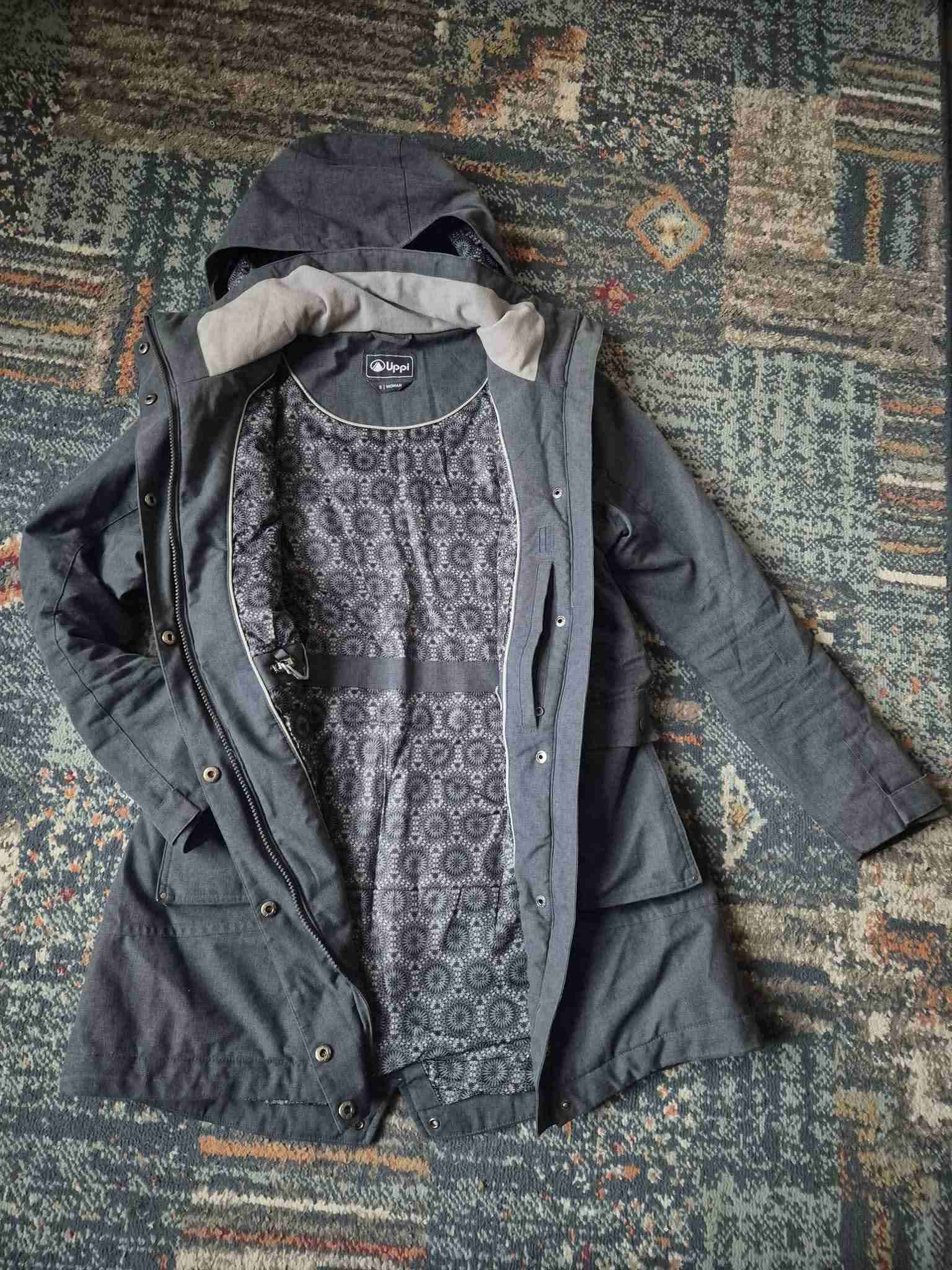 Abrigo largo gris con capucha - miniatura 2