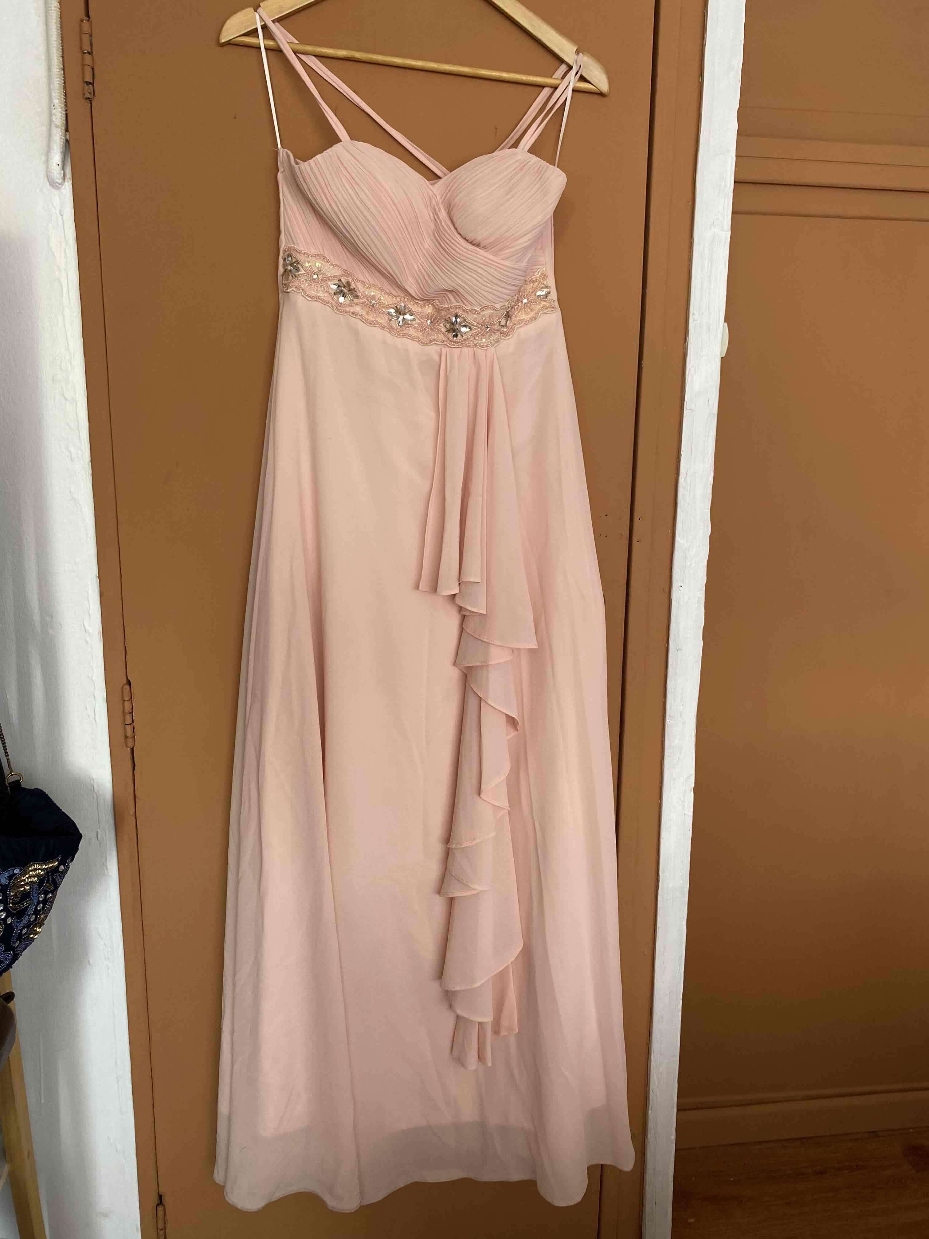 Vestido largo rosado elegante - miniatura 1