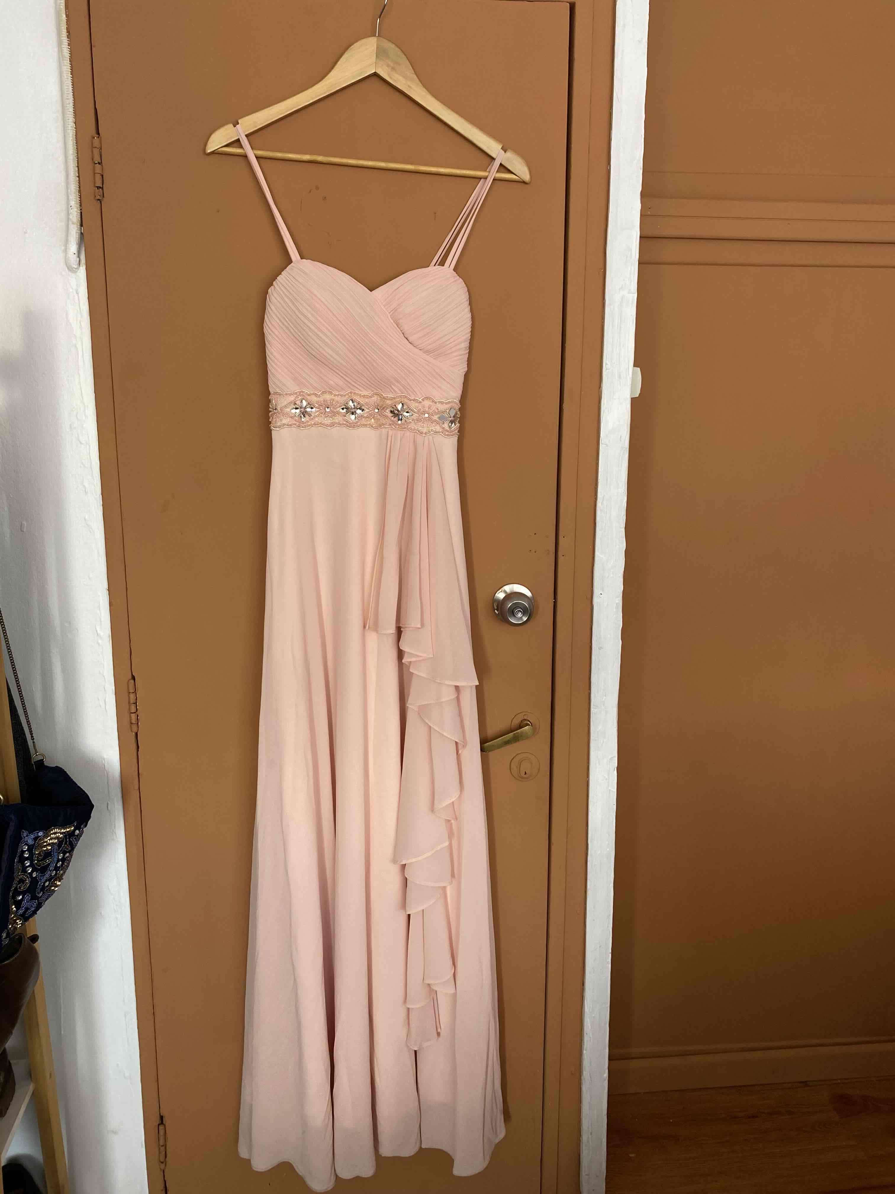 Vestido largo rosado elegante - miniatura 3