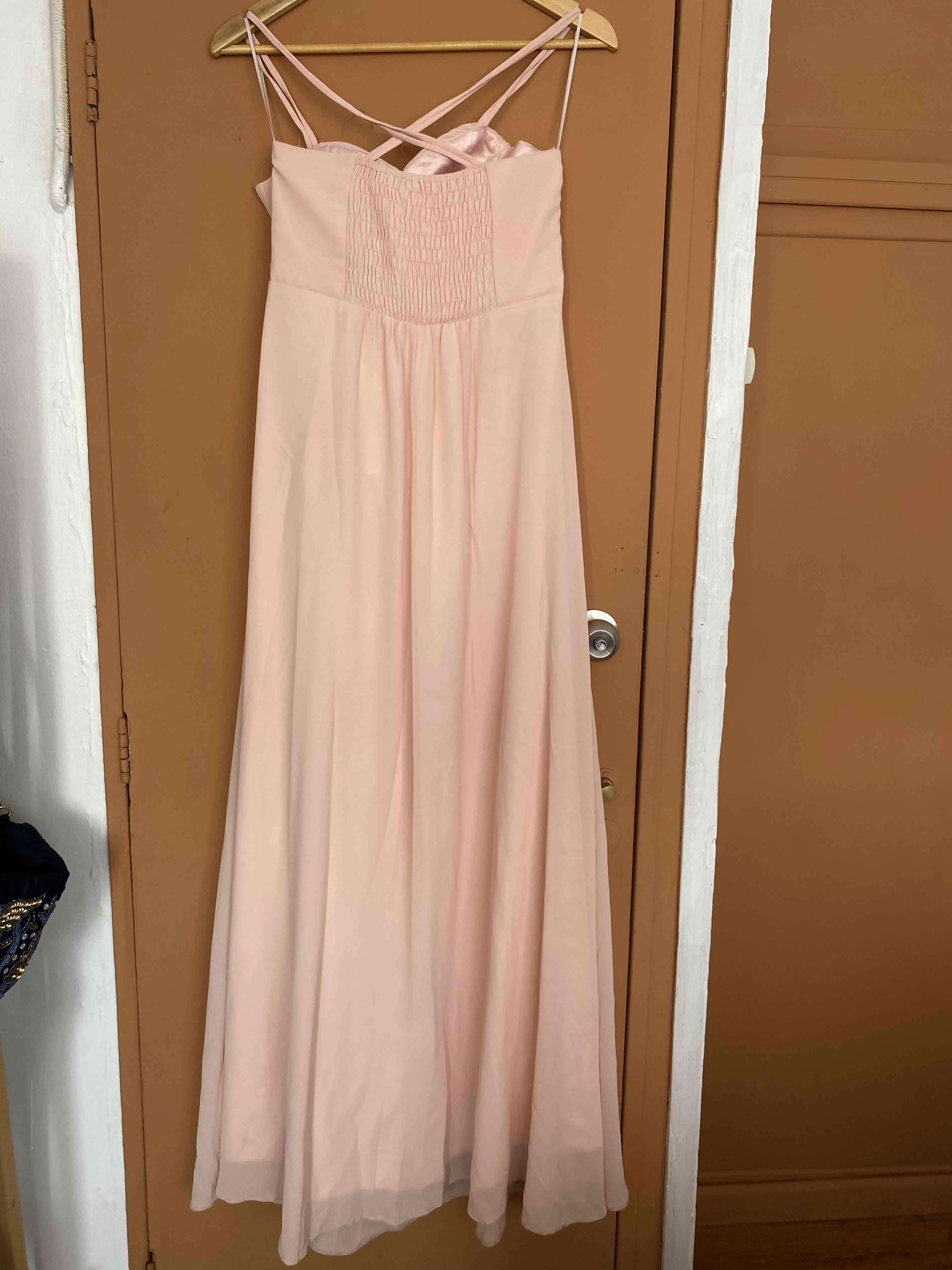 Vestido largo rosado elegante - miniatura 4