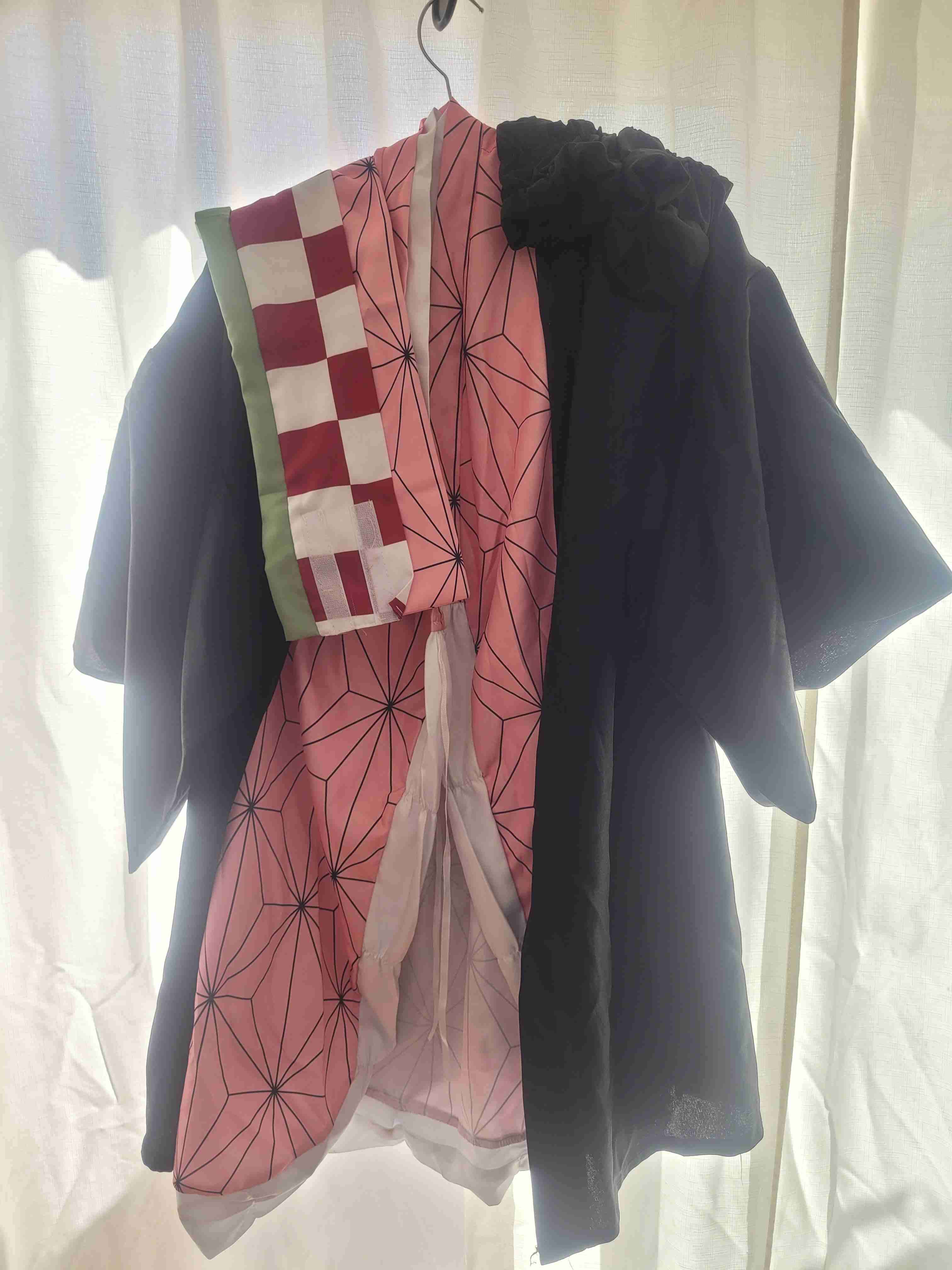 Disfraz kimono cosplay negro y rosado - miniatura 2