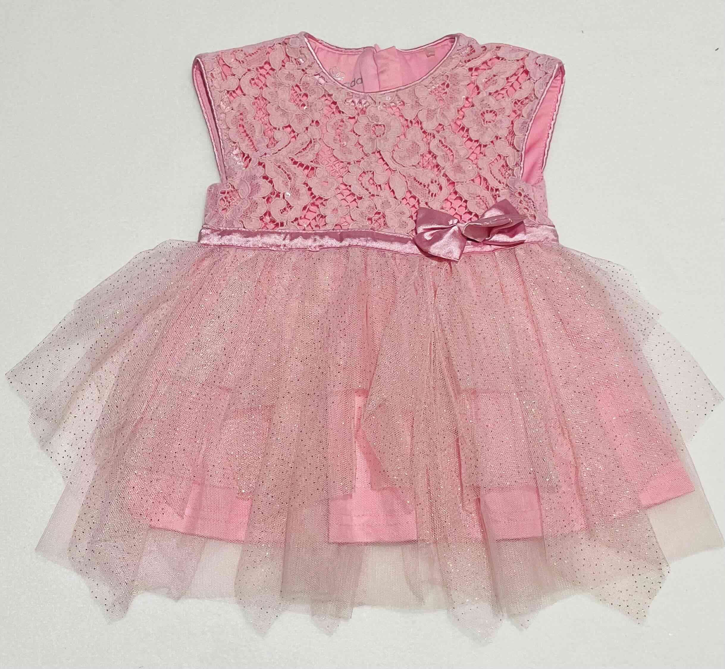Vestido de encaje Rosa limonada Talla 6 M - 1