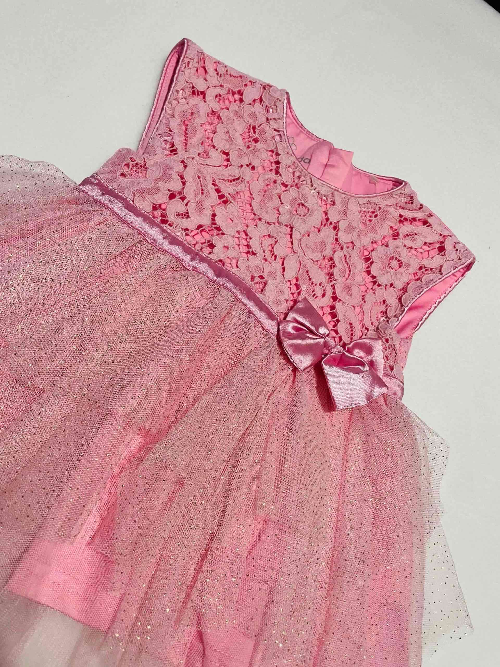 Vestido de encaje Rosa limonada Talla 6 M - 2