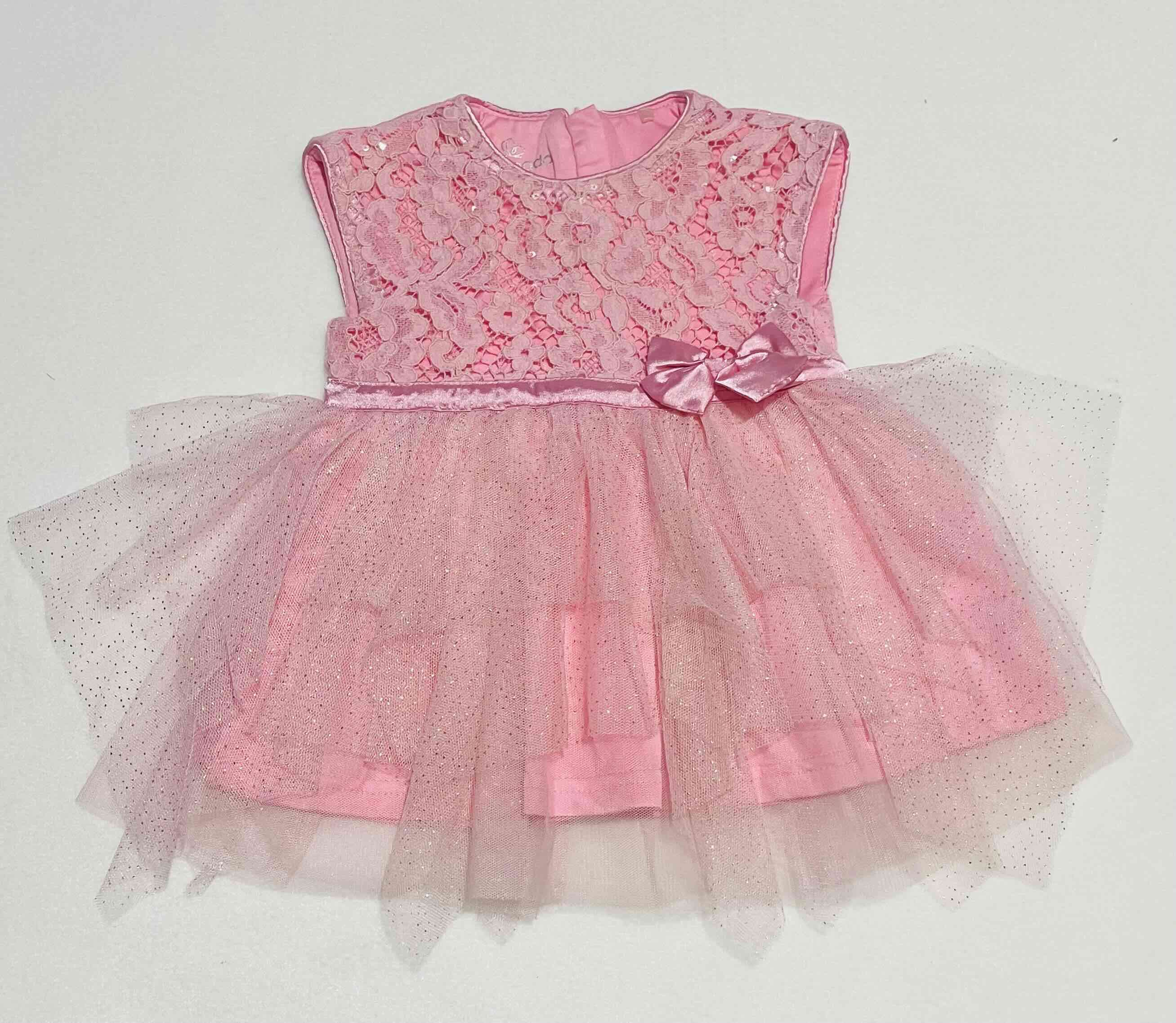 Vestido de encaje Rosa limonada Talla 6 M - 5