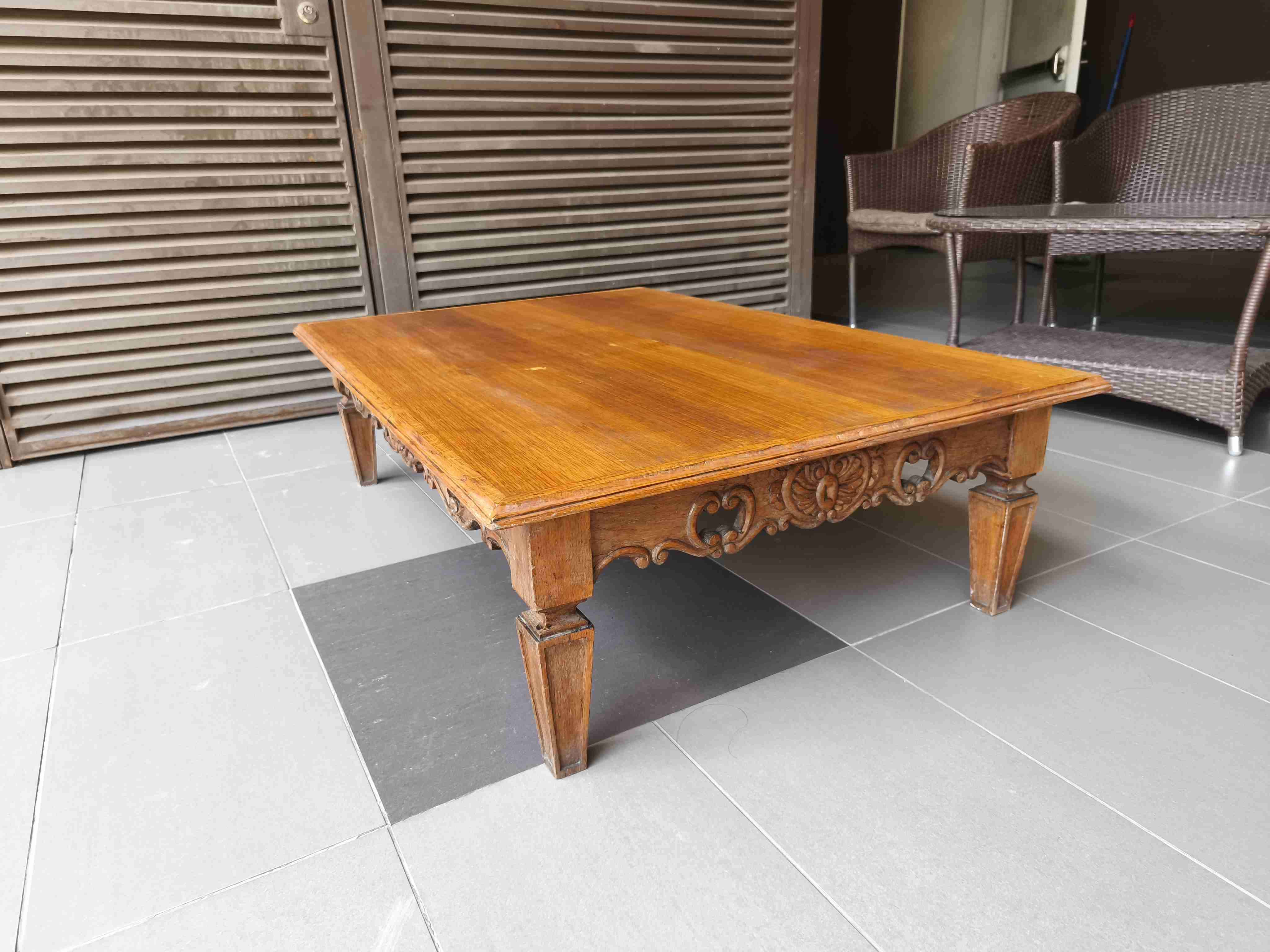 Mesa de centro madera tallada - miniatura 3