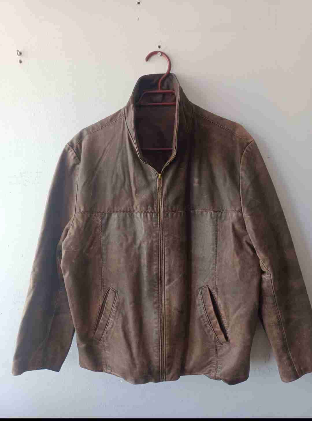 Chaqueta de cuero marrón - miniatura 1