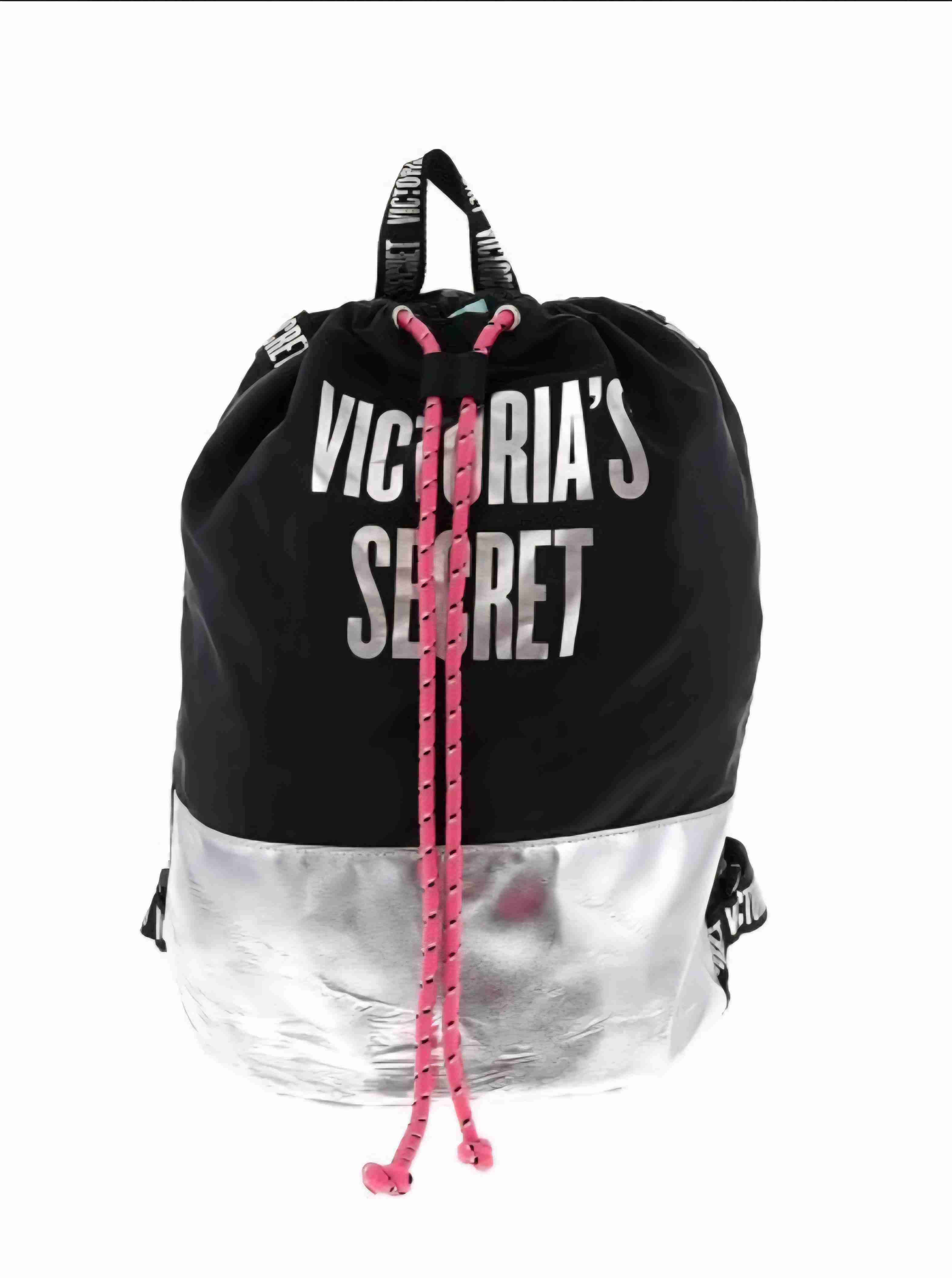 Mochila Victoria's Secret negra y plateada - 1