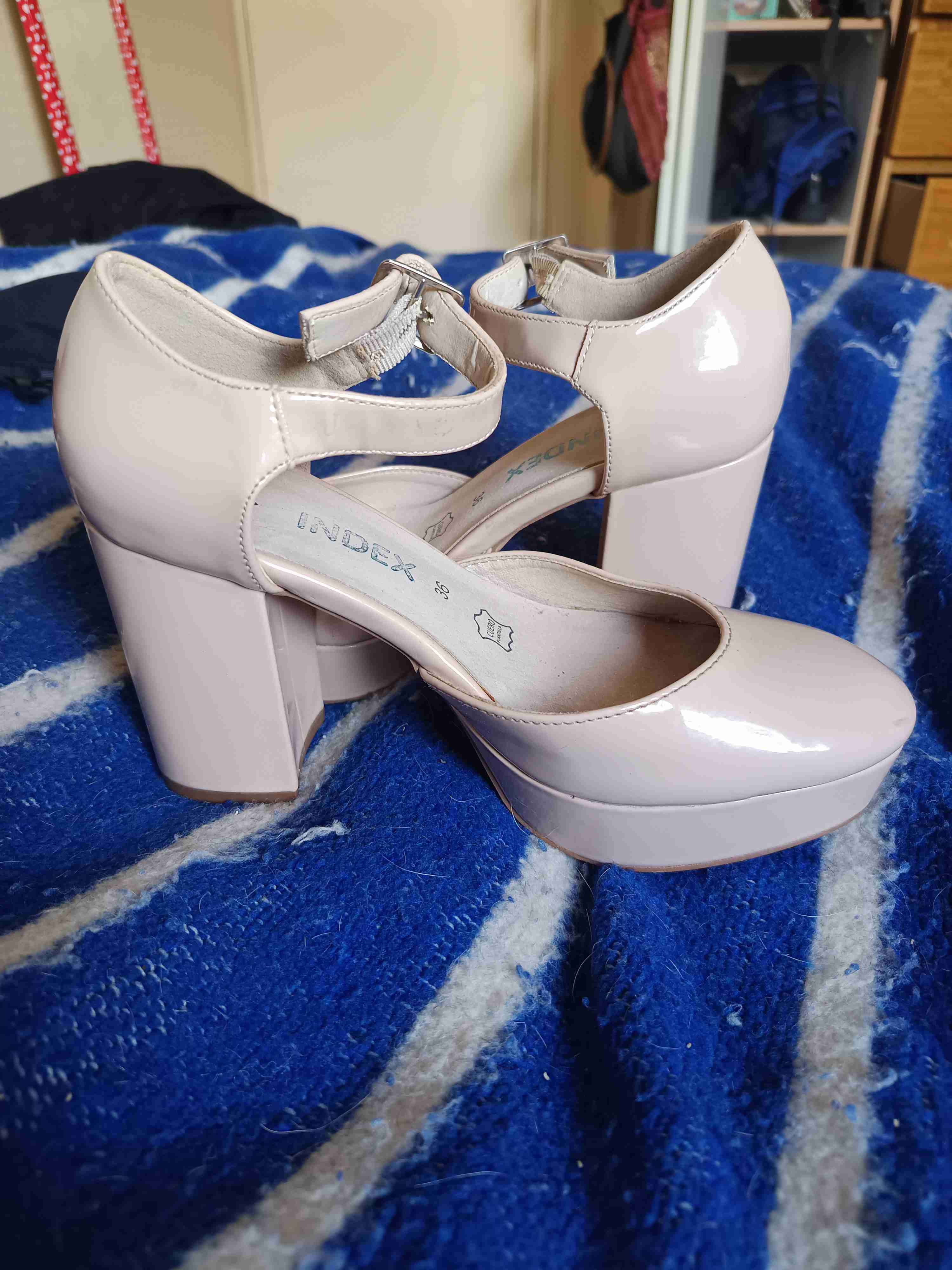 Zapatos estilo mary-jane tacón nude talla 36 - miniatura 2