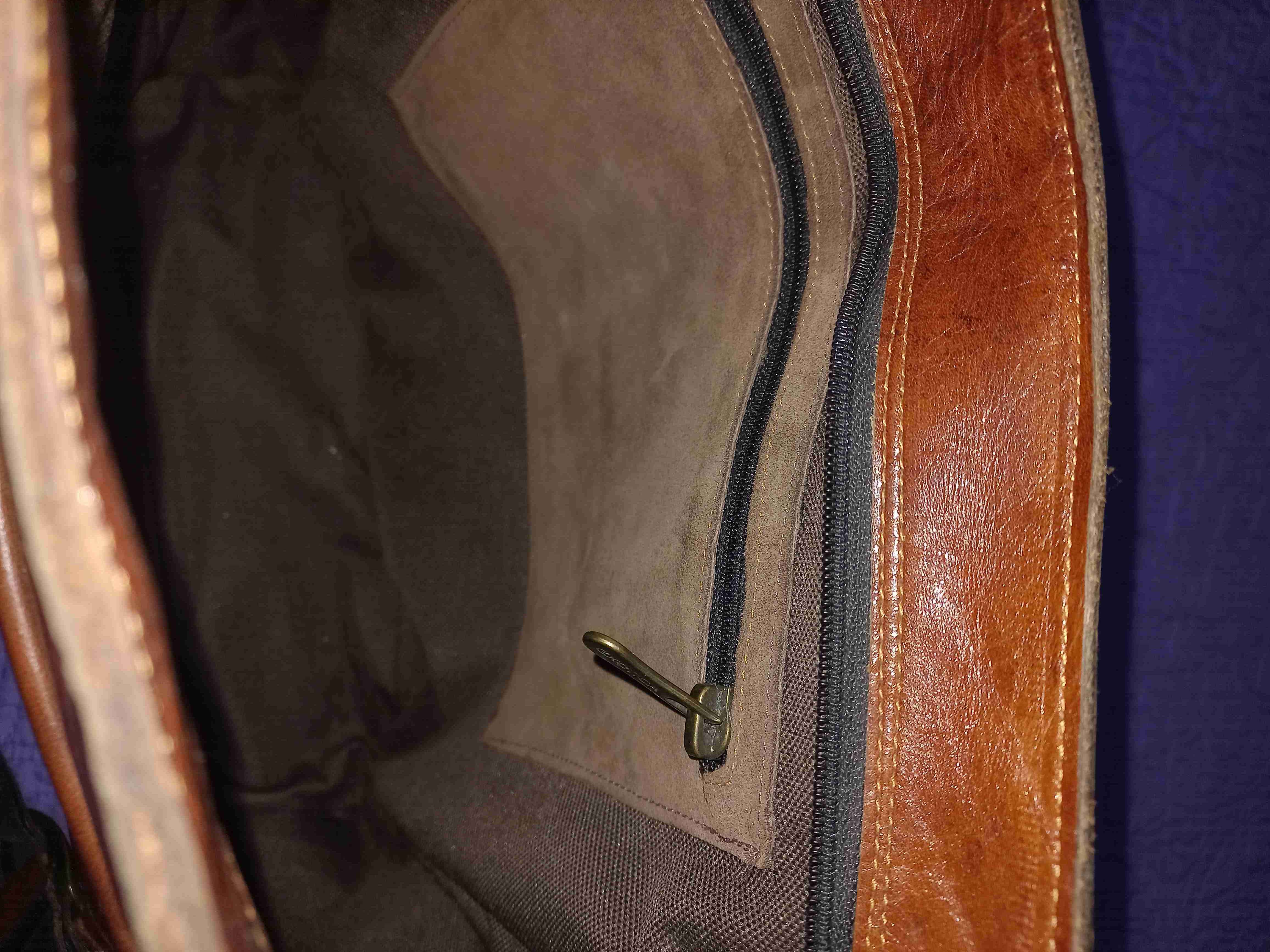 Bolso de cuero marrón vintage - miniatura 3