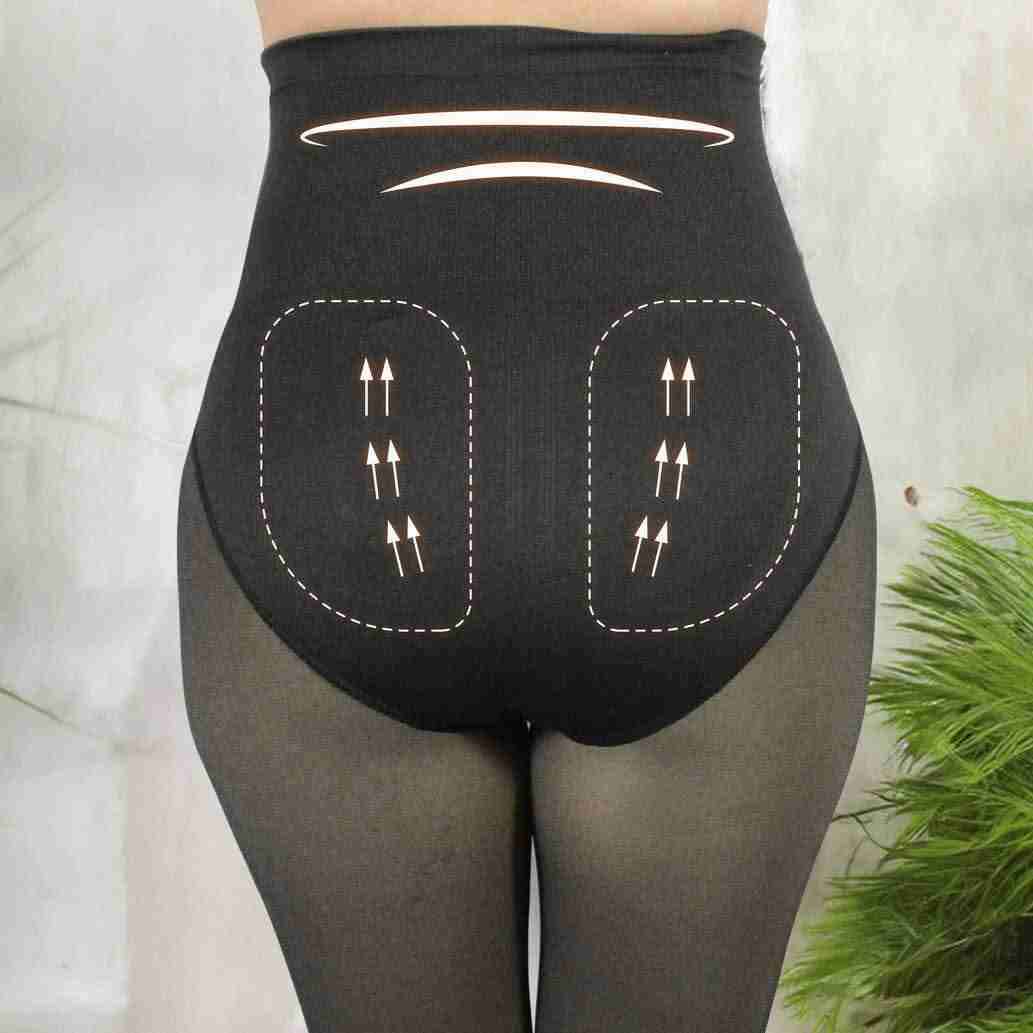 Pantys negras transparentes efecto piel - 2