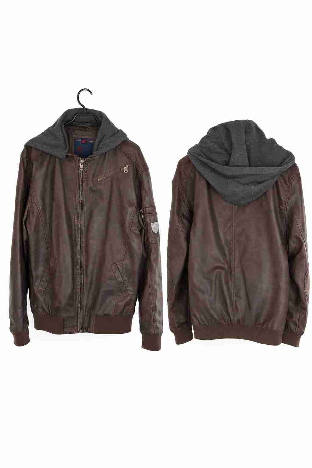 Chaqueta de cuero con gorro Polo - miniatura 1