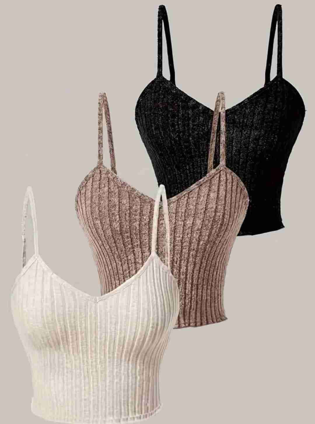 Pack de tops de tirantes acanalados